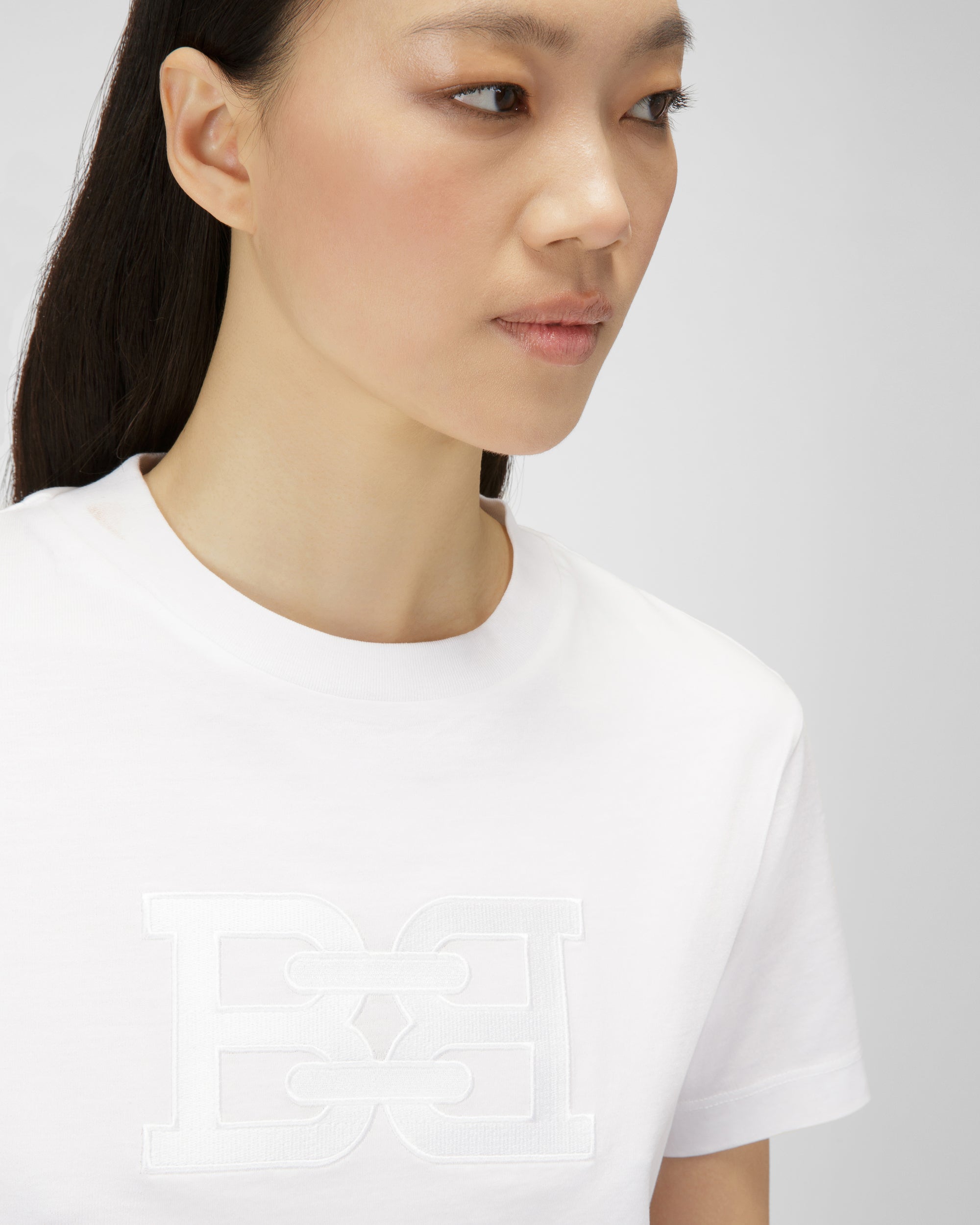 Organic Cotton T-Shirt In White - Women's - Bally - 02