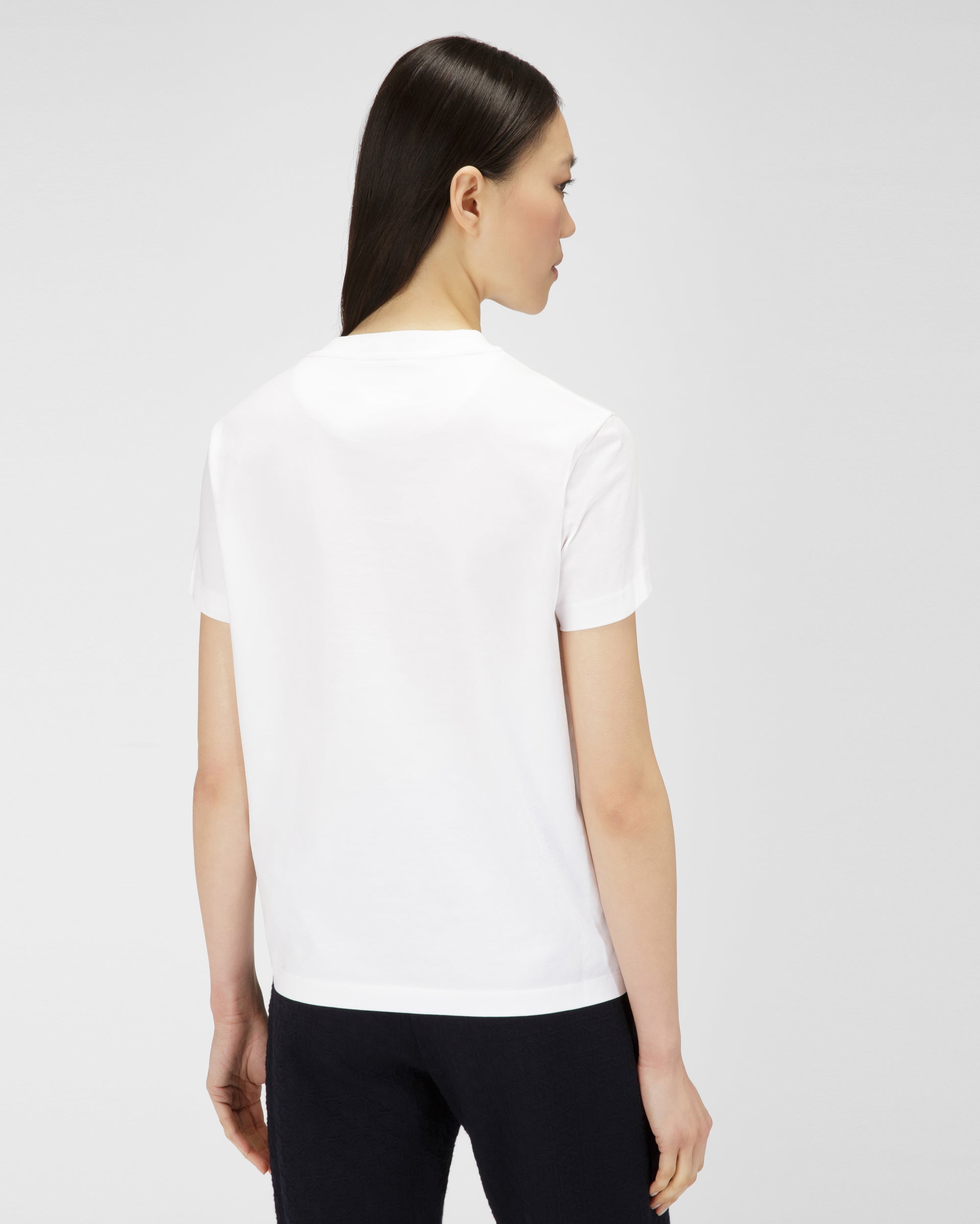 Organic Cotton T-Shirt In White - Women's - Bally - 03