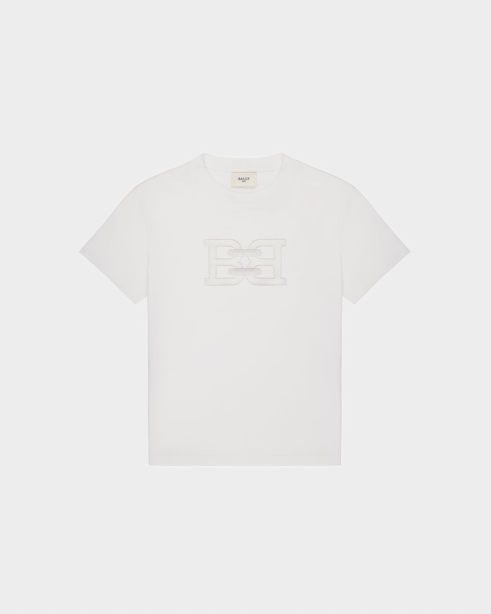 Organic Cotton T-Shirt In White - Women's - Bally - 04