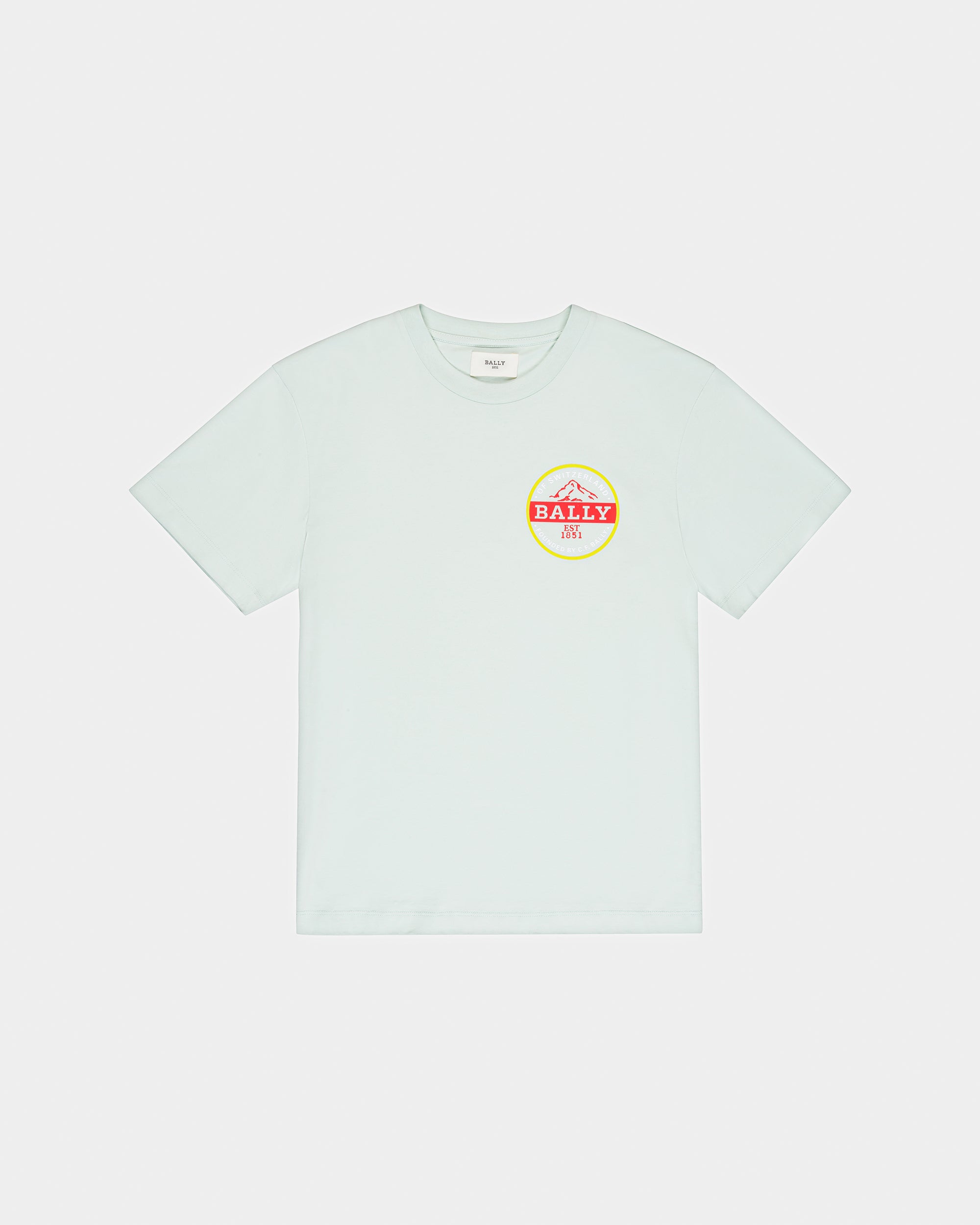 Cotton Logo T-Shirt In Blue - Women's - Bally - 02
