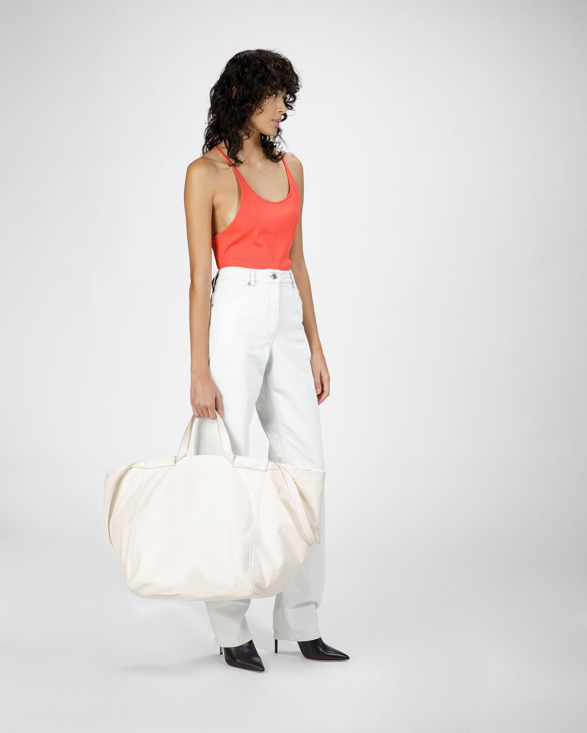 Mixed Blend Tank Top In Orange - Women's - Bally - 02