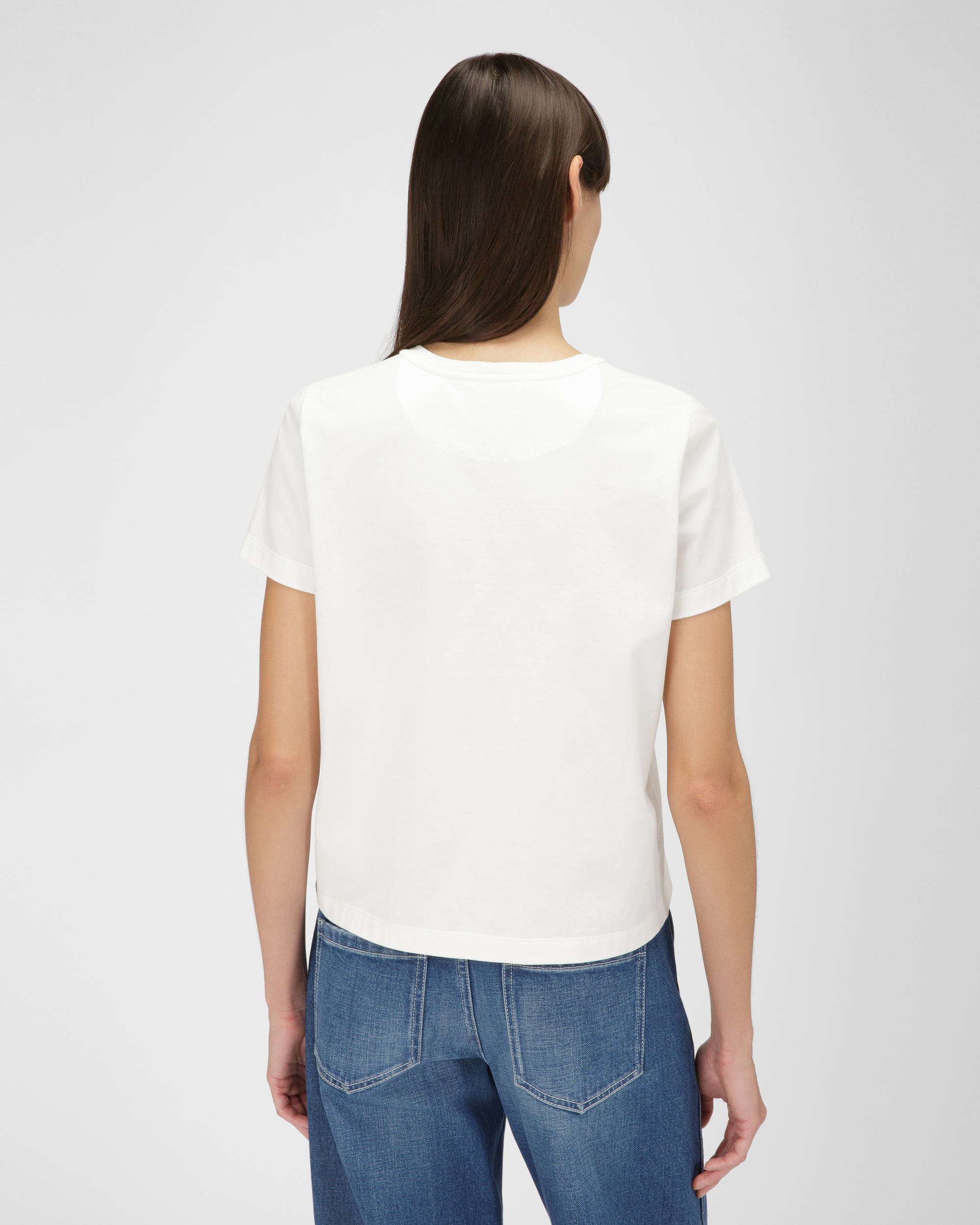 Organic Cotton T-Shirt In Bone - Women's - Bally - 03