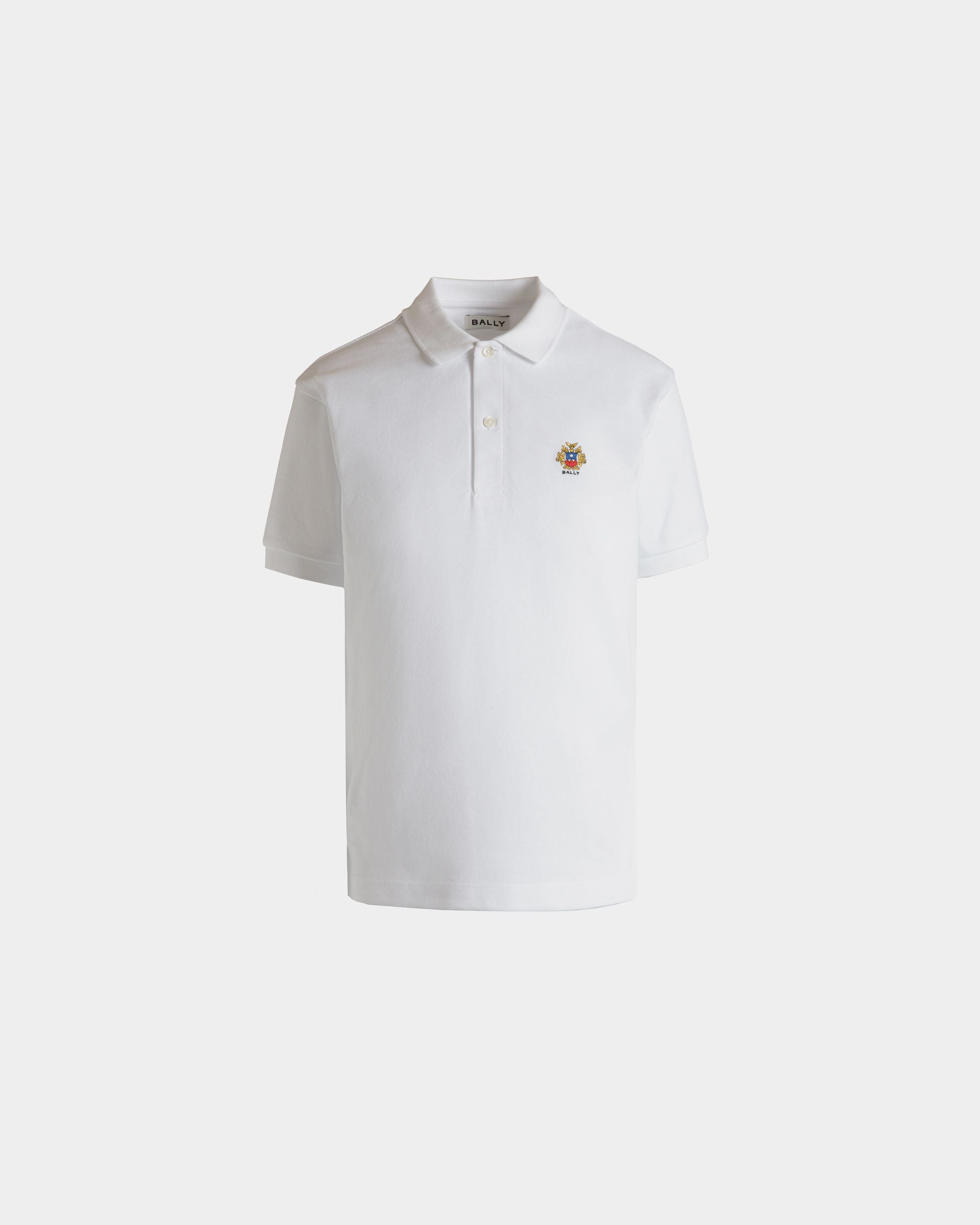 Short Sleeve Polo in White Cotton - Women's - Bally - 01