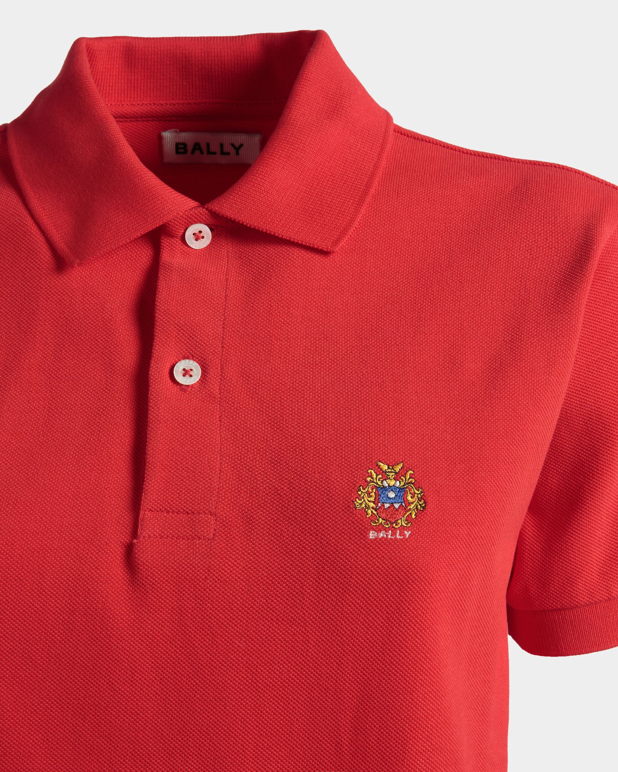 Short Sleeve Polo in Red Cotton - Women's - Bally - 04