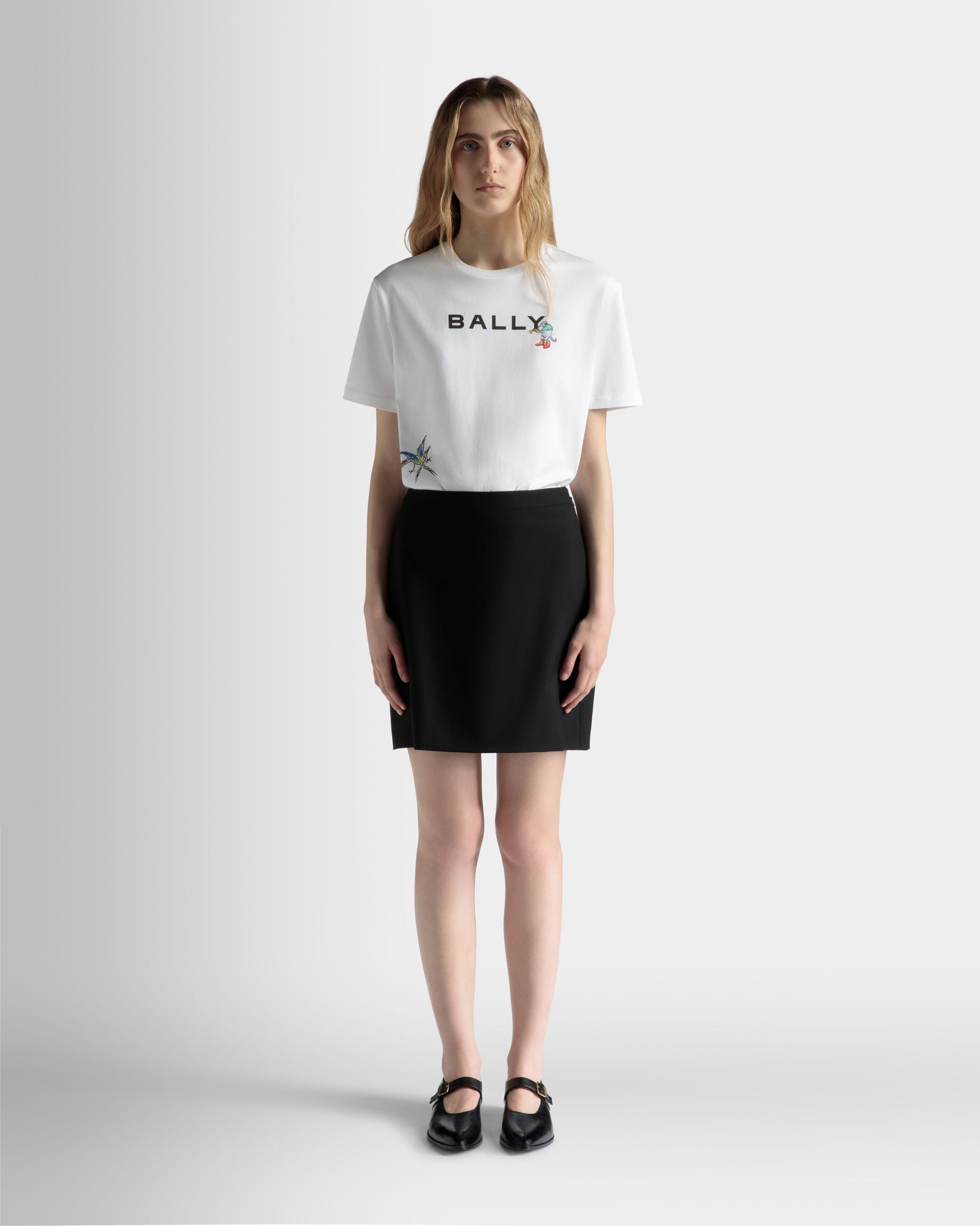 T-Shirt in White Cotton - Women's - Bally - 02