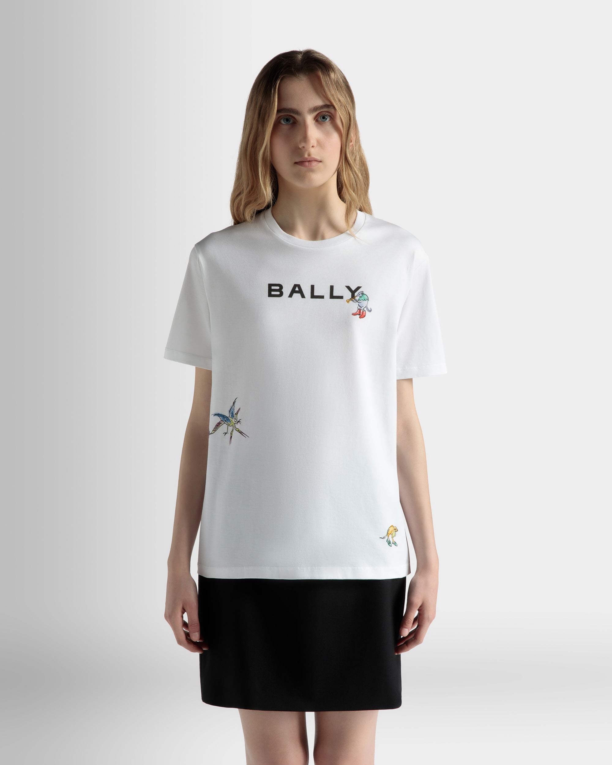 T-Shirt in White Cotton - Women's - Bally - 03