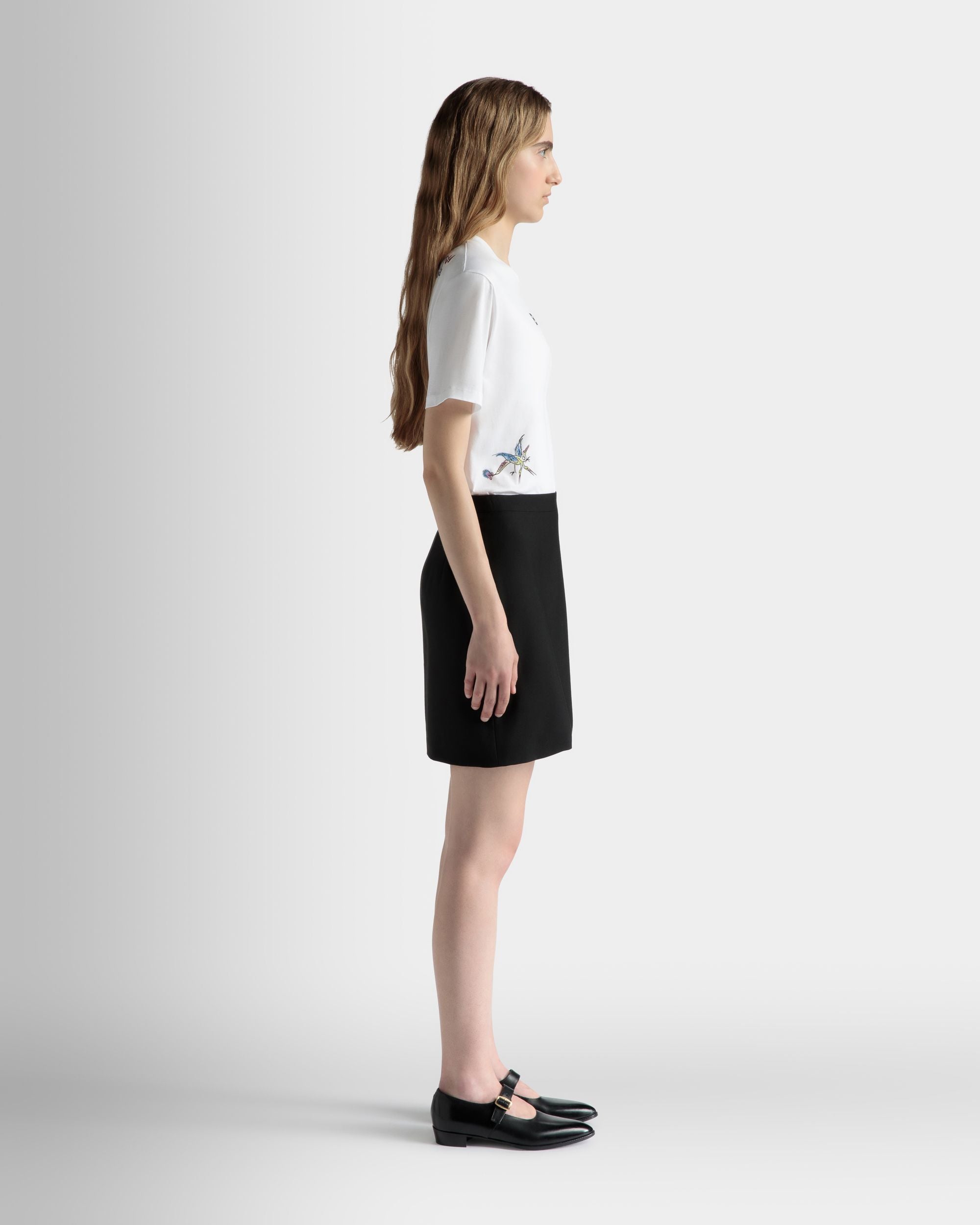 T-Shirt in White Cotton - Women's - Bally - 05