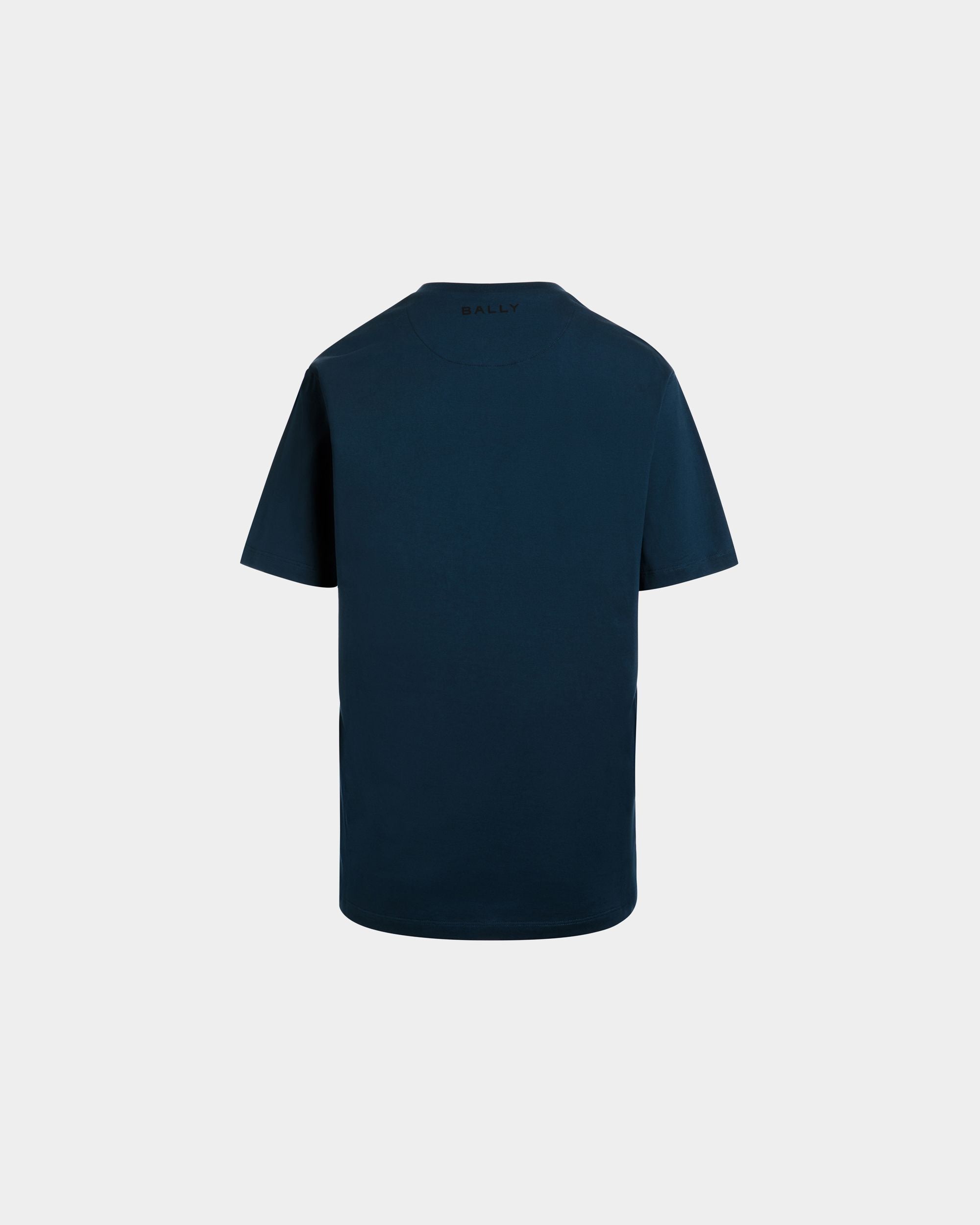T-Shirt in Navy Blue Cotton With a Bally Cake Print - Women's - Bally - 07