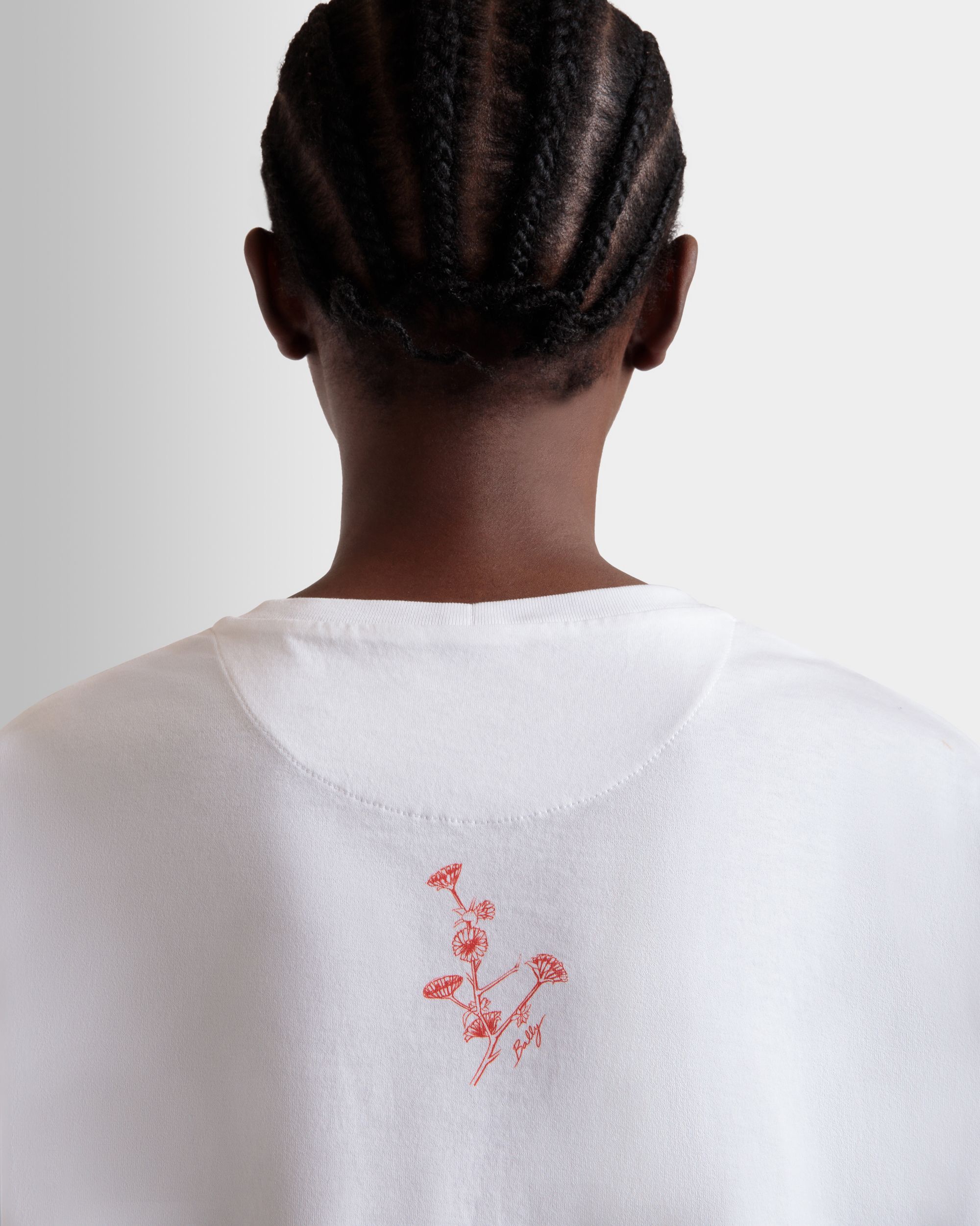 T-Shirt with a Bally Collage Print in White Cotton - Women's - Bally - 03