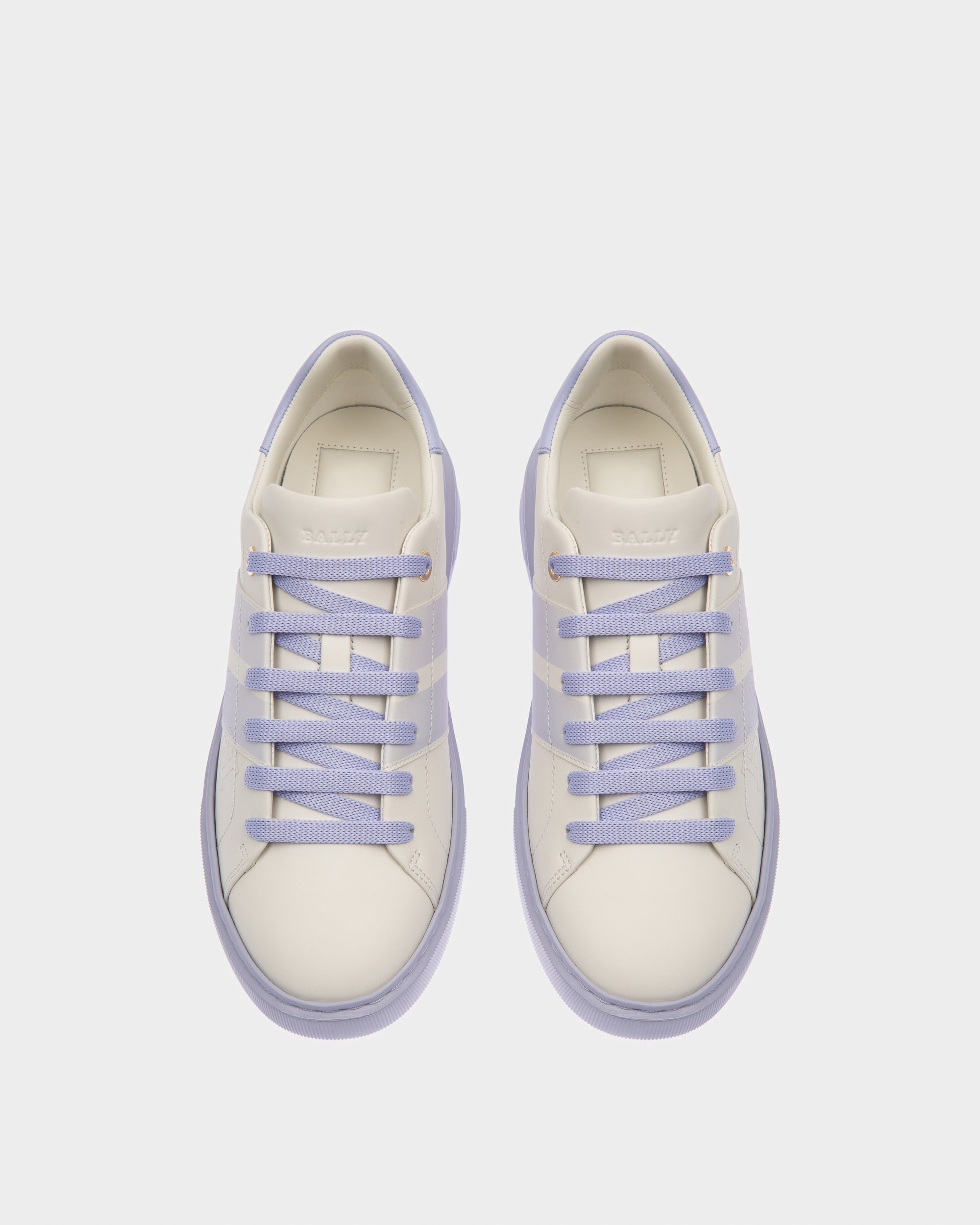 Myra Leather Sneakers In White & Lilac - Women's - Bally - 02