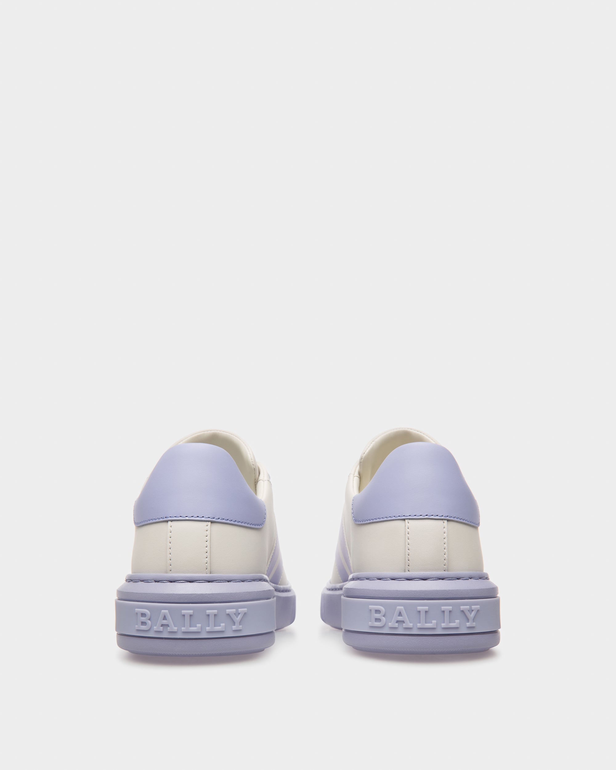 Myra Leather Sneakers In White & Lilac - Women's - Bally - 04
