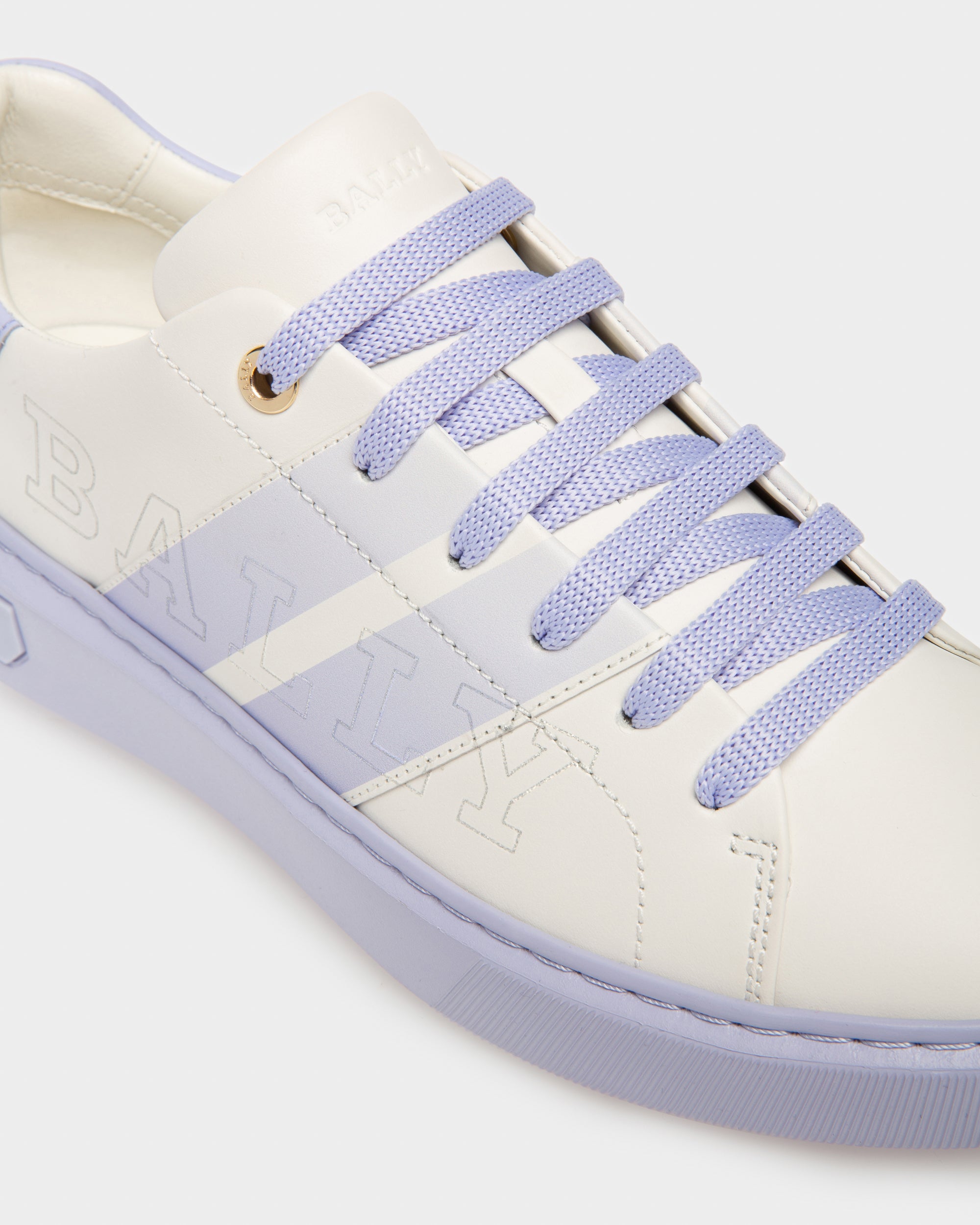 Myra Leather Sneakers In White & Lilac - Women's - Bally - 06