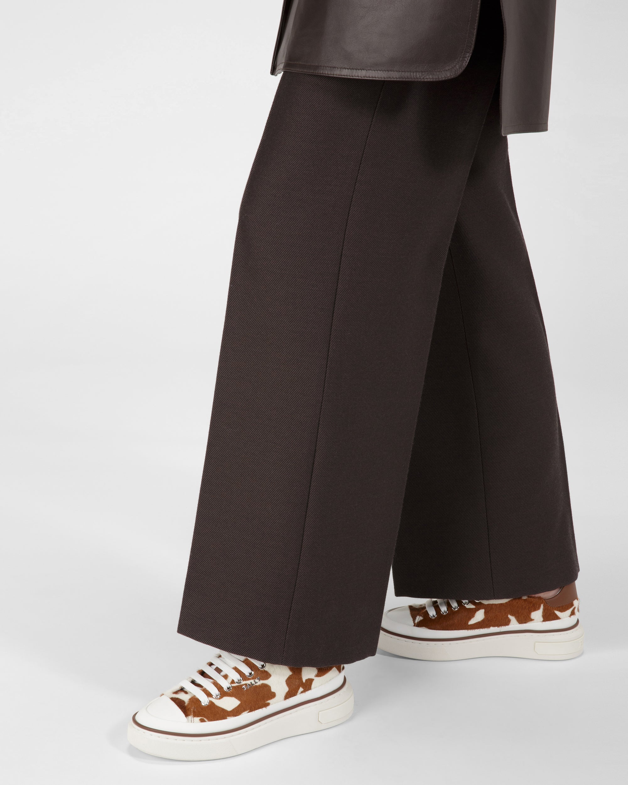 Maily Leather Sneakers In White & Brown - Women's - Bally - 07