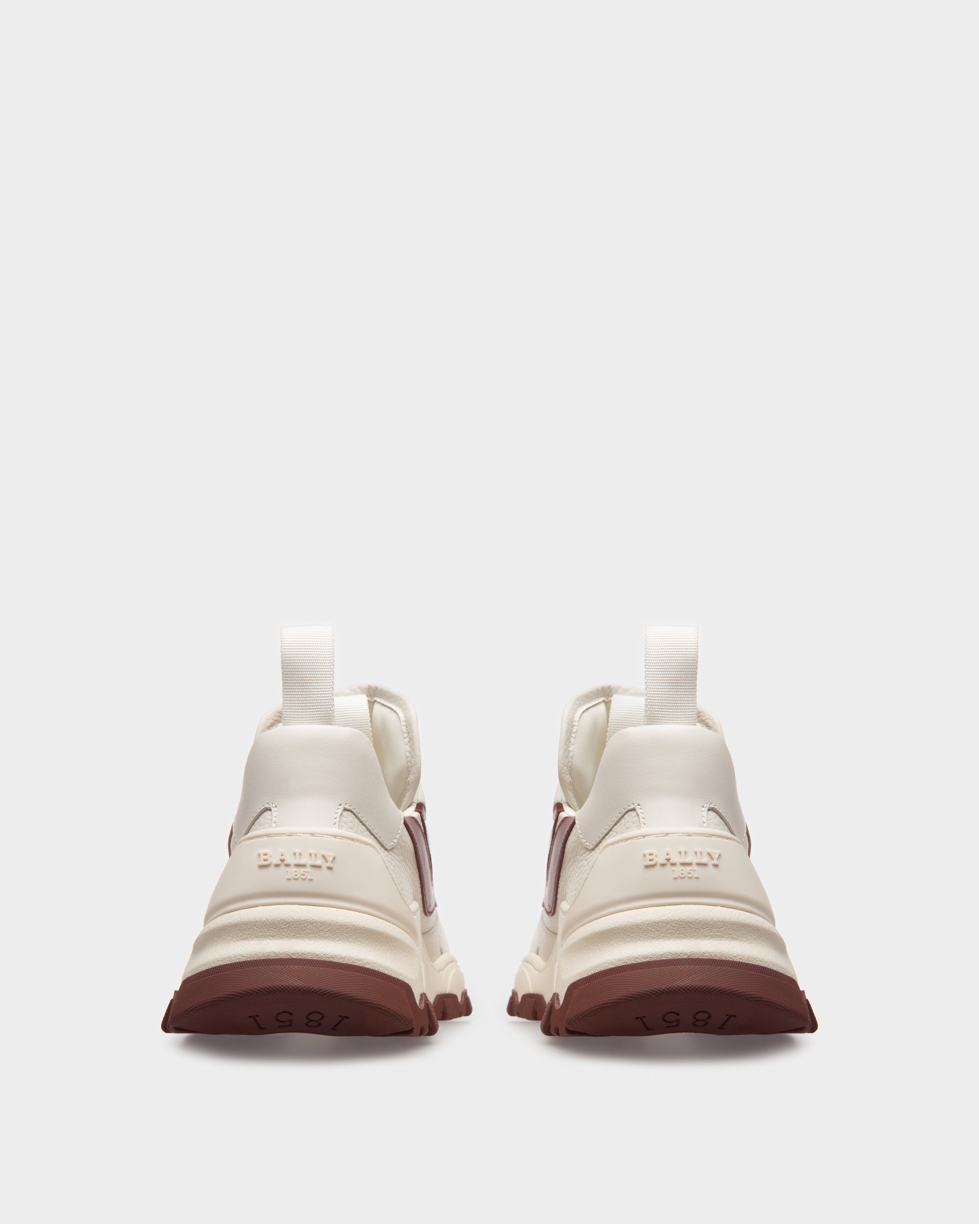 Holden Leather And Fabric Sneakers In White And Heritage Red - Women's - Bally - 04