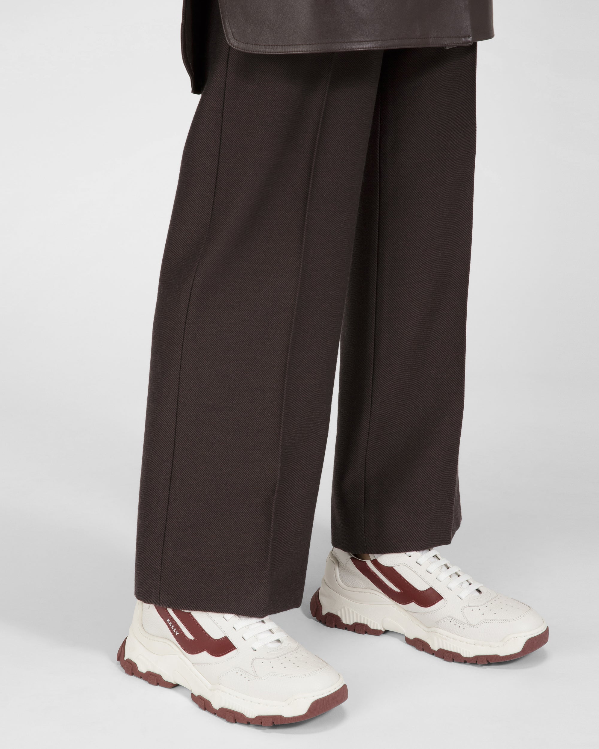 Holden Leather And Fabric Sneakers In White And Heritage Red - Women's - Bally - 07