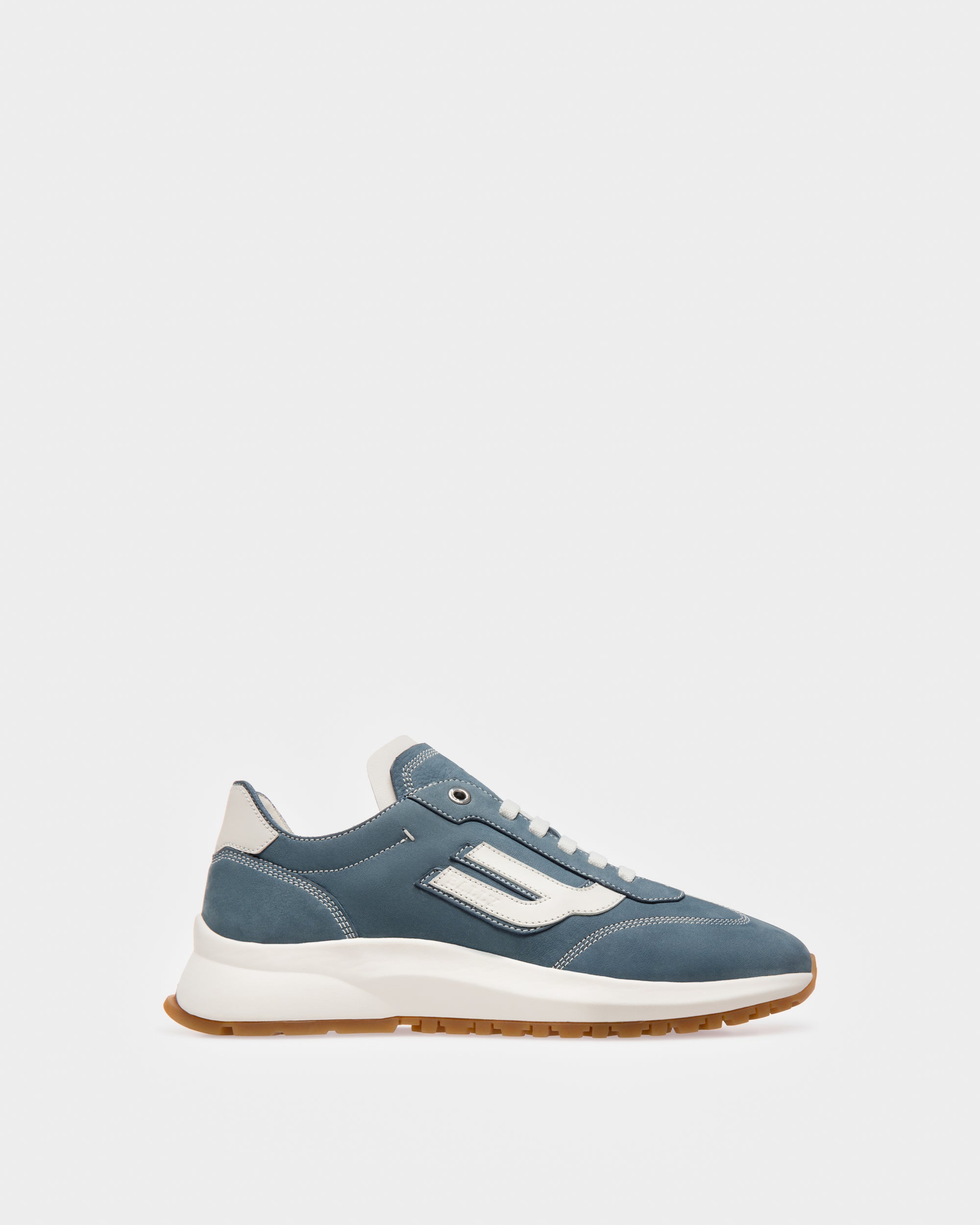 Demyl Leather Sneakers In Blue & White - Women's - Bally - 01