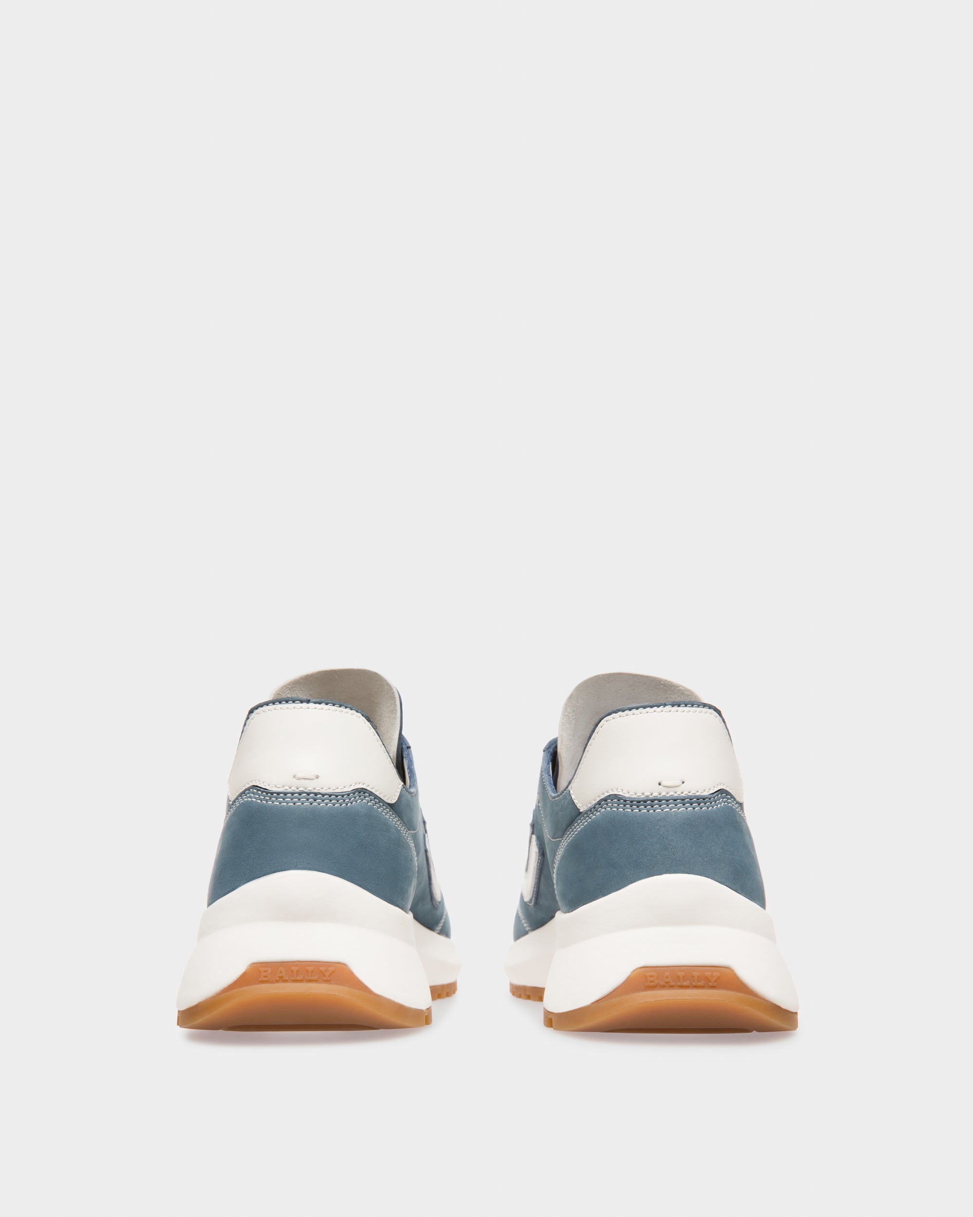 Demyl Leather Sneakers In Blue & White - Women's - Bally - 04