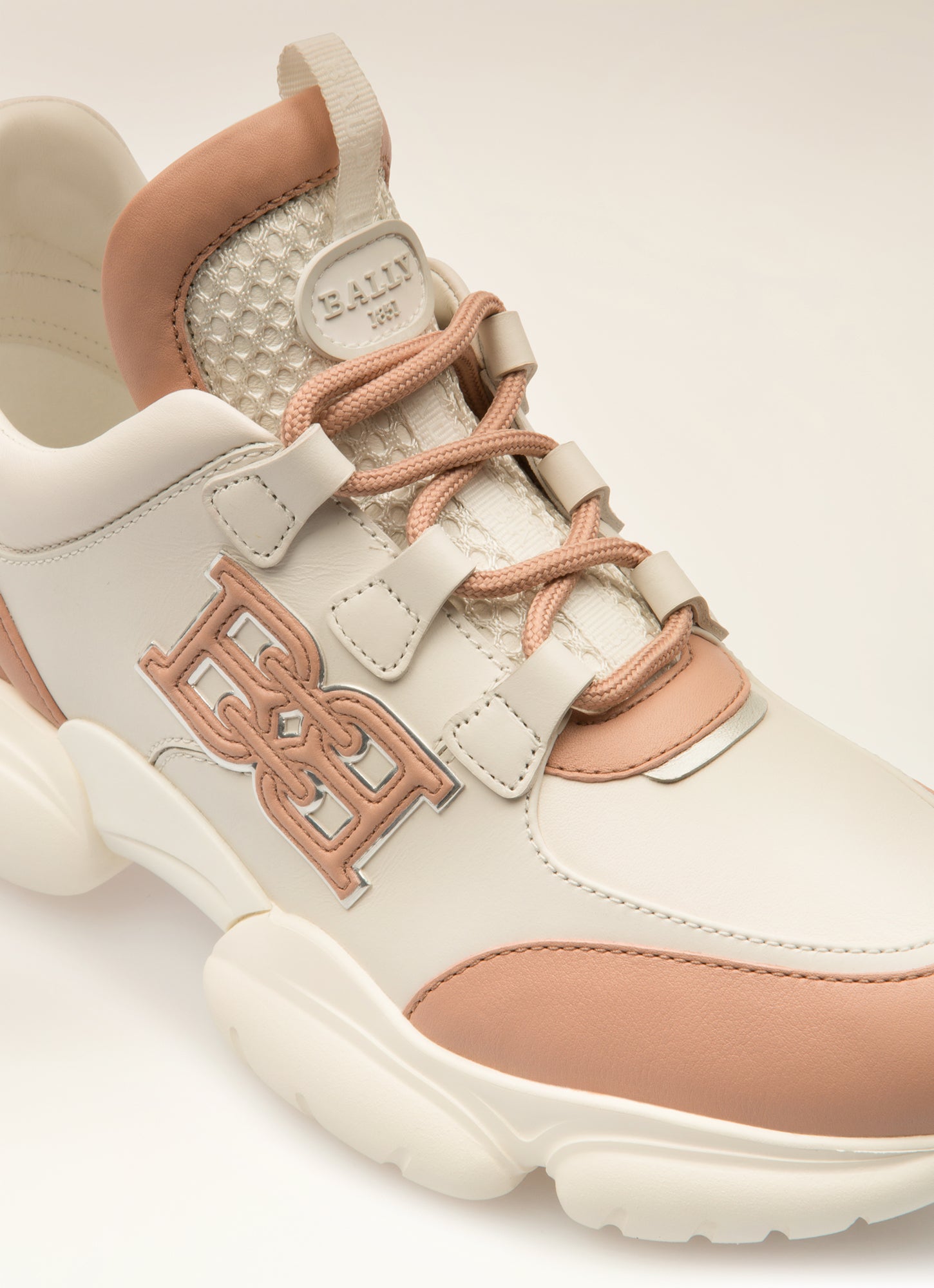 Claires Leather Sneakers In Pink & White - Women's - Bally - 02
