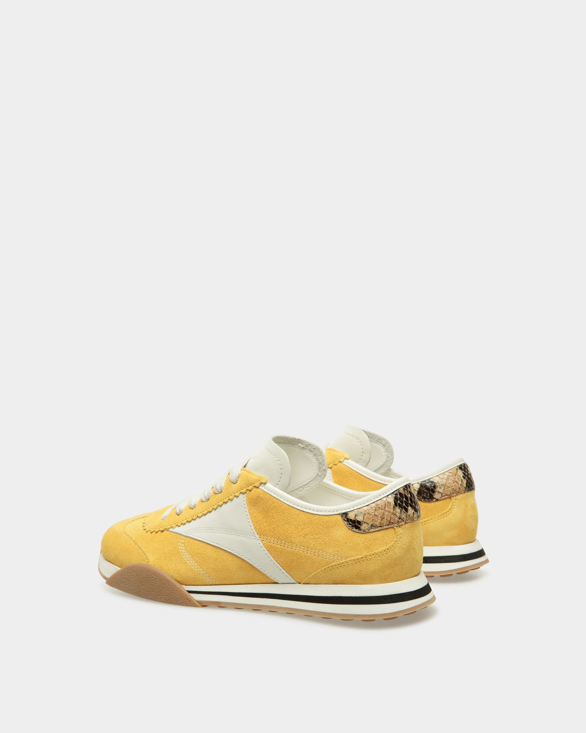 Sussex Sneakers In Yellow And White Leather - Women's - Bally - 03