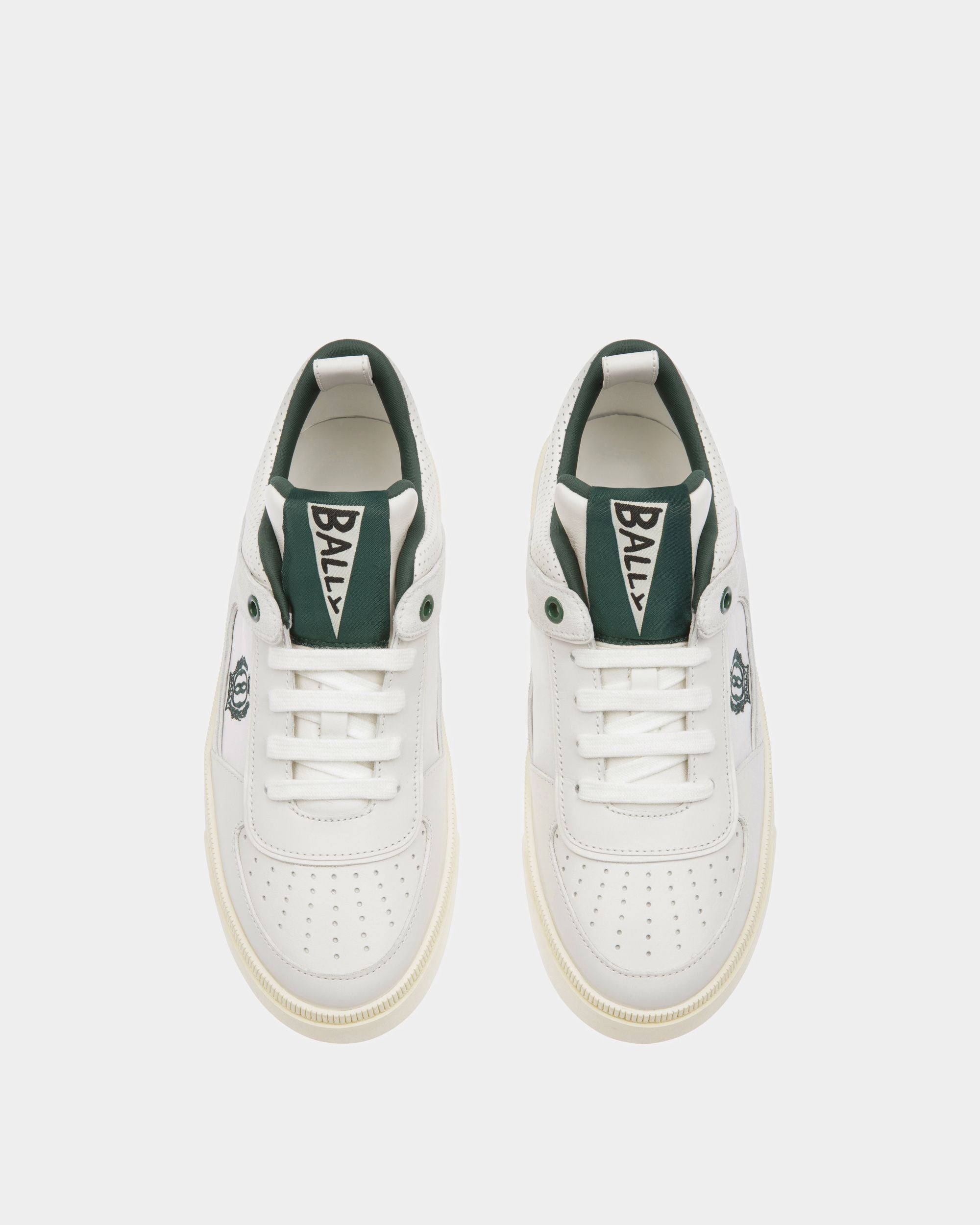 Raise Sneakers In White And Green Leather - Women's - Bally - 02