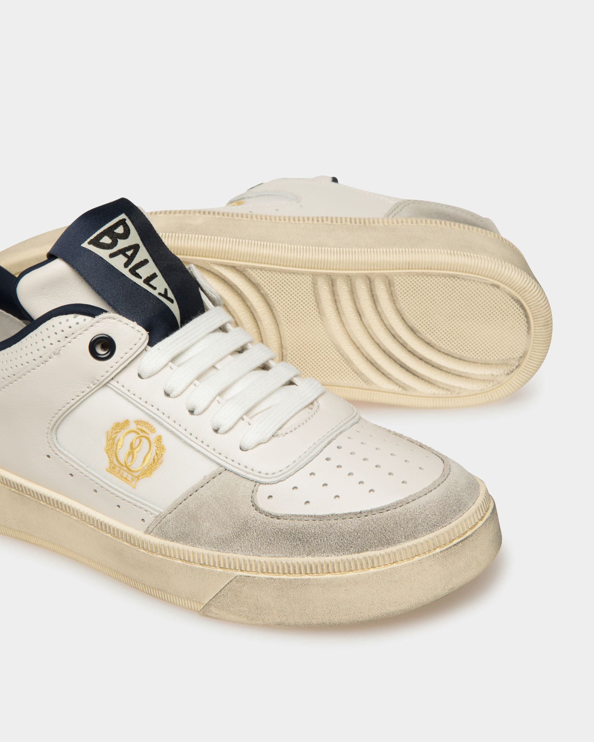 Raise Sneakers In Dusty White And Midnight Leather - Women's - Bally - 04