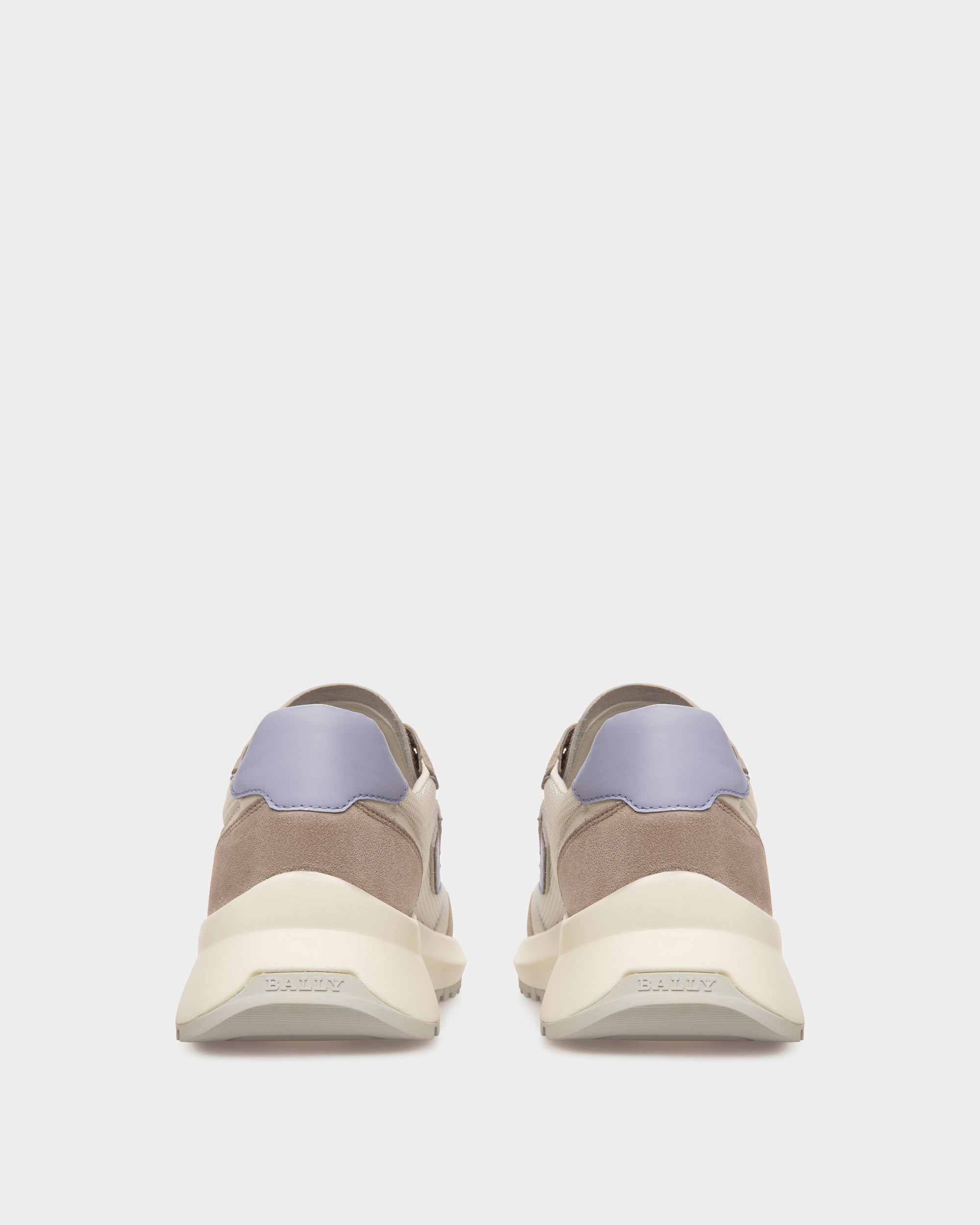 Demmy Mesh And Leather Sneakers In White And Grey - Women's - Bally - 04