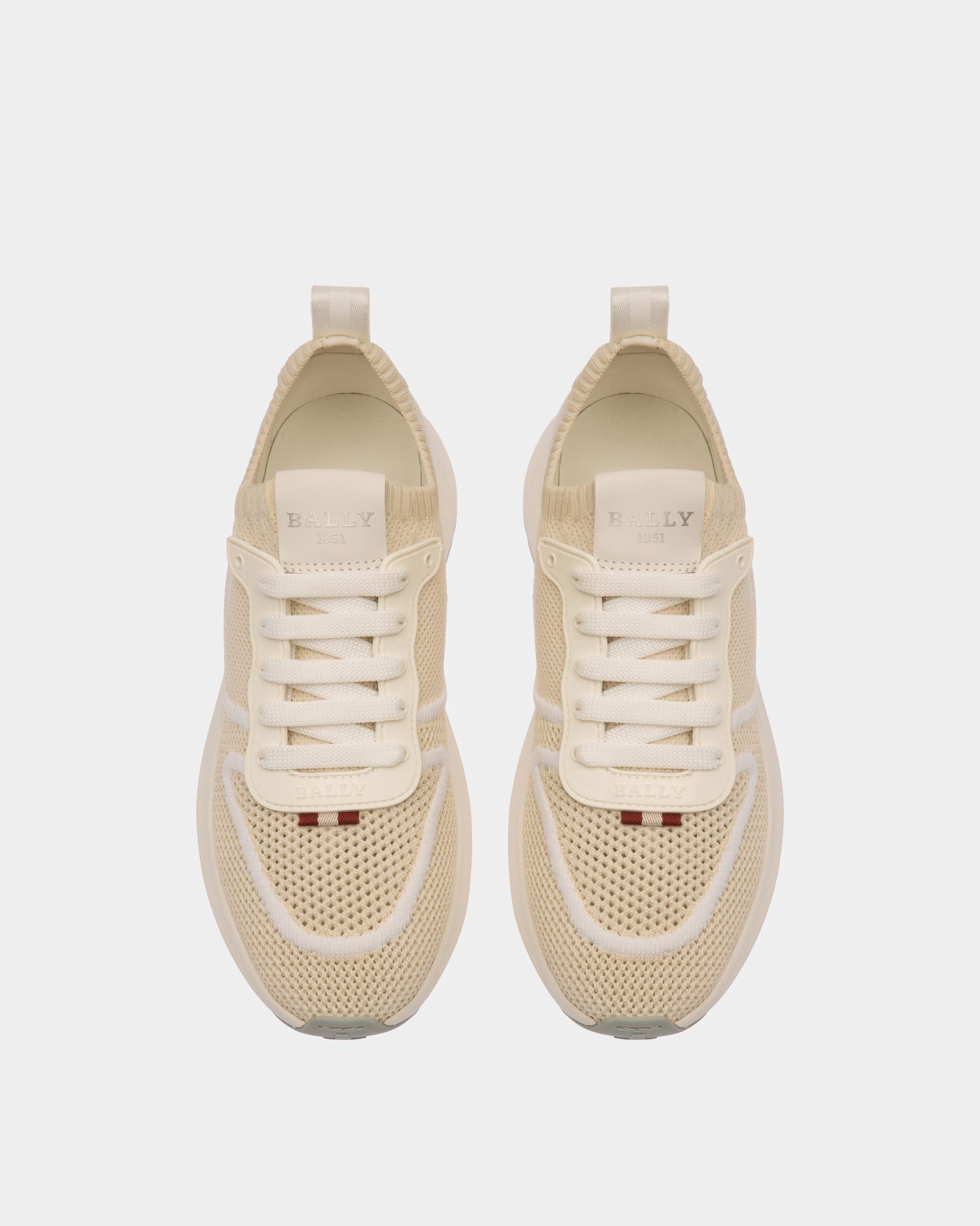Davyn Mesh And Leather Sneakers In Dusty White - Women's - Bally - 02