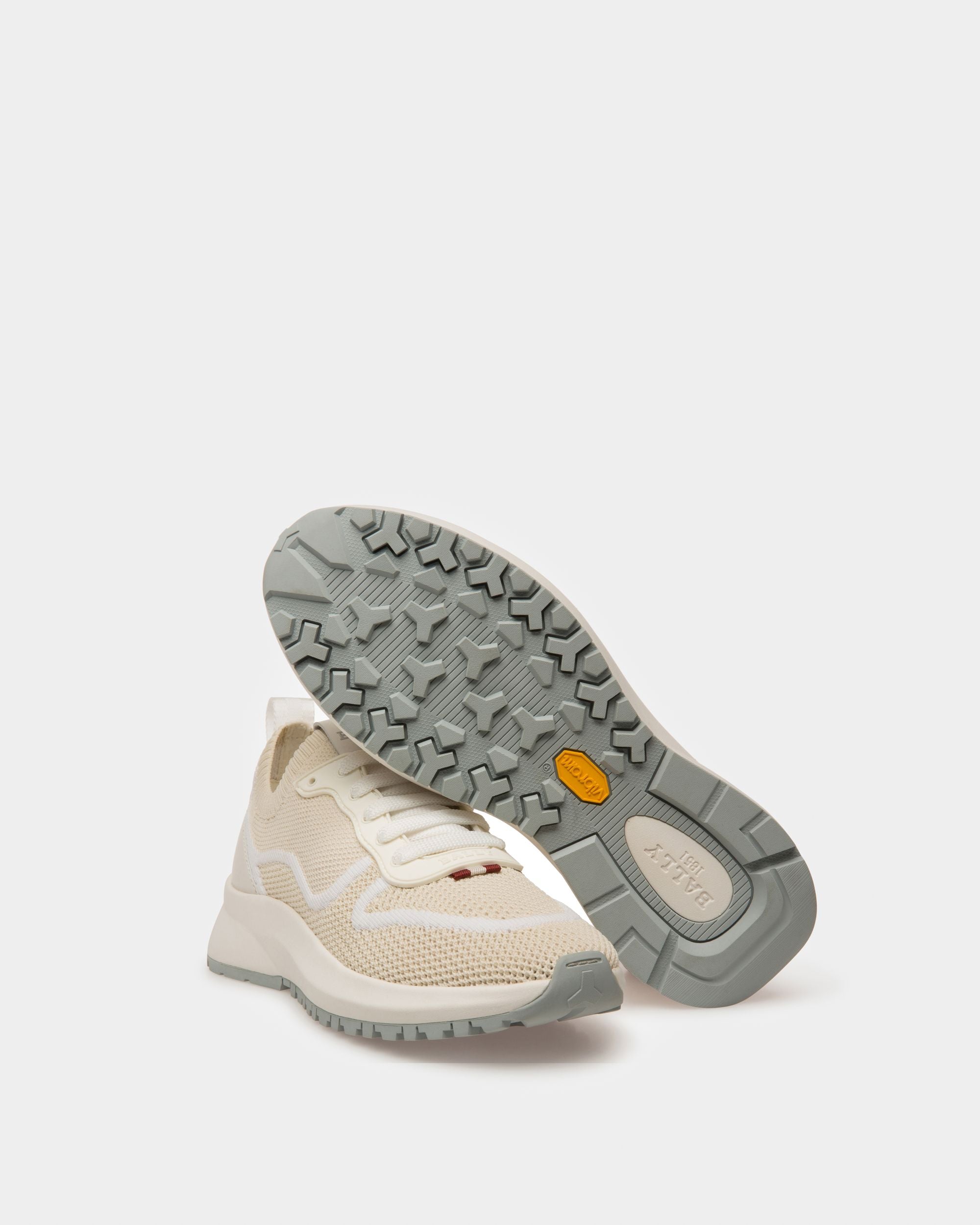 Davyn Mesh And Leather Sneakers In Dusty White - Women's - Bally - 05
