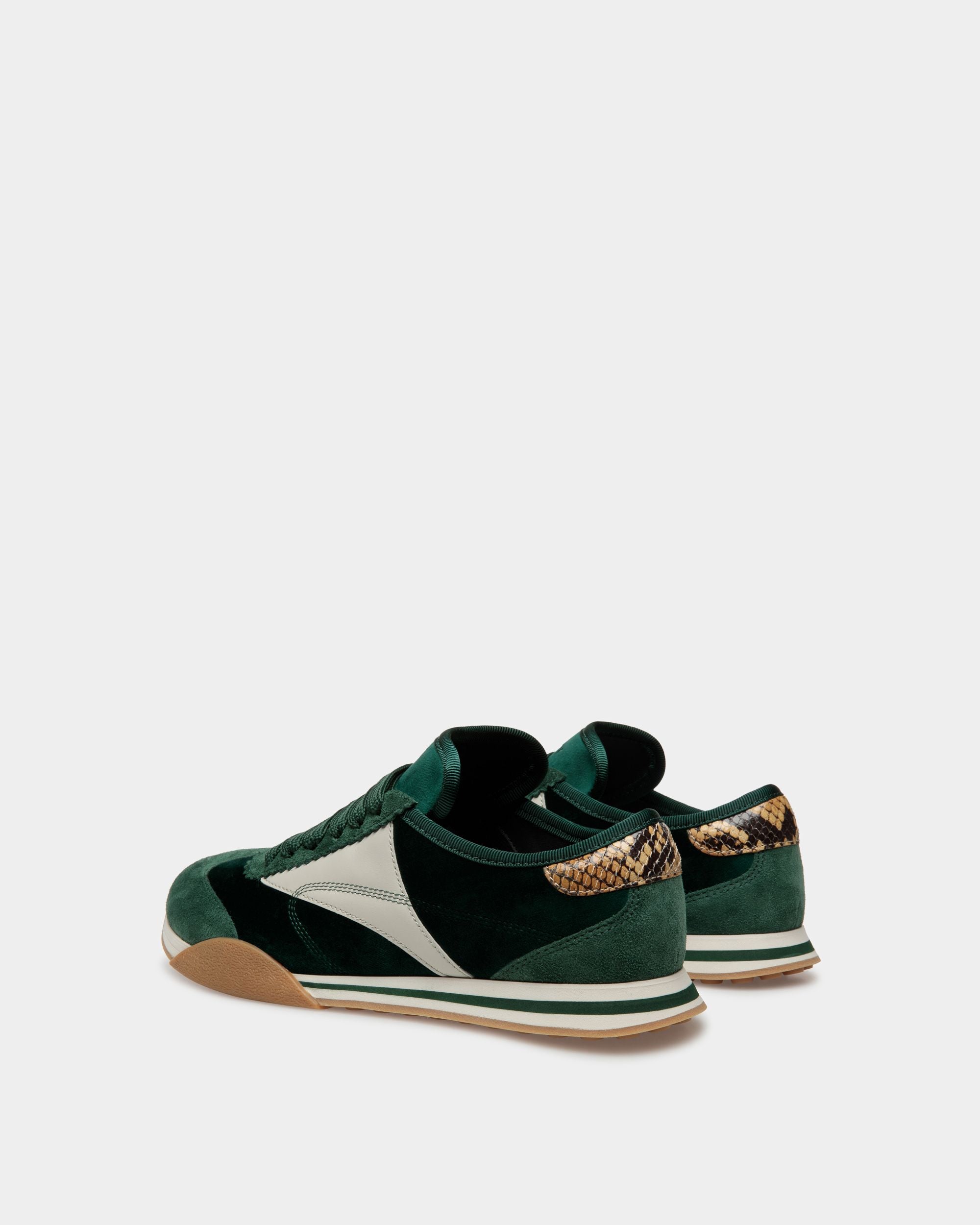 Sussex Sneakers In Peppermint And Dusty White Leather And Cotton - Women's - Bally - 03
