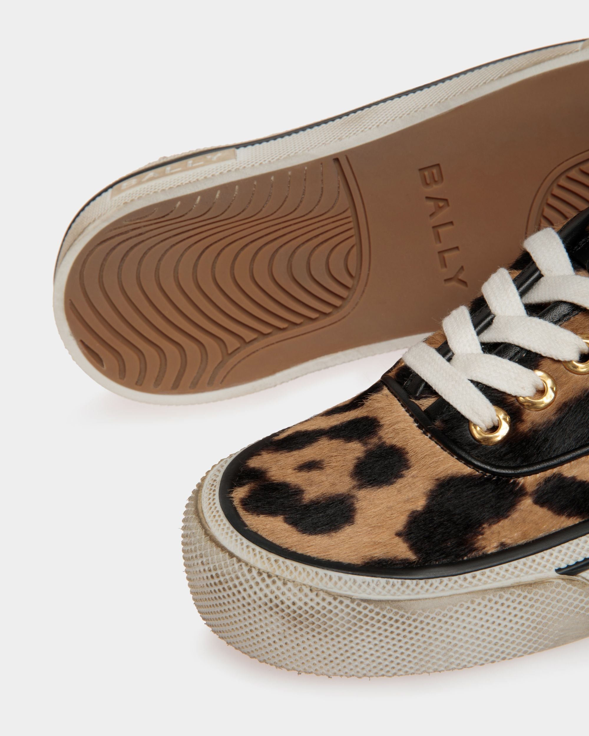 Lyder Sneakers In Brown Haircalf Leather - Women's - Bally - 05