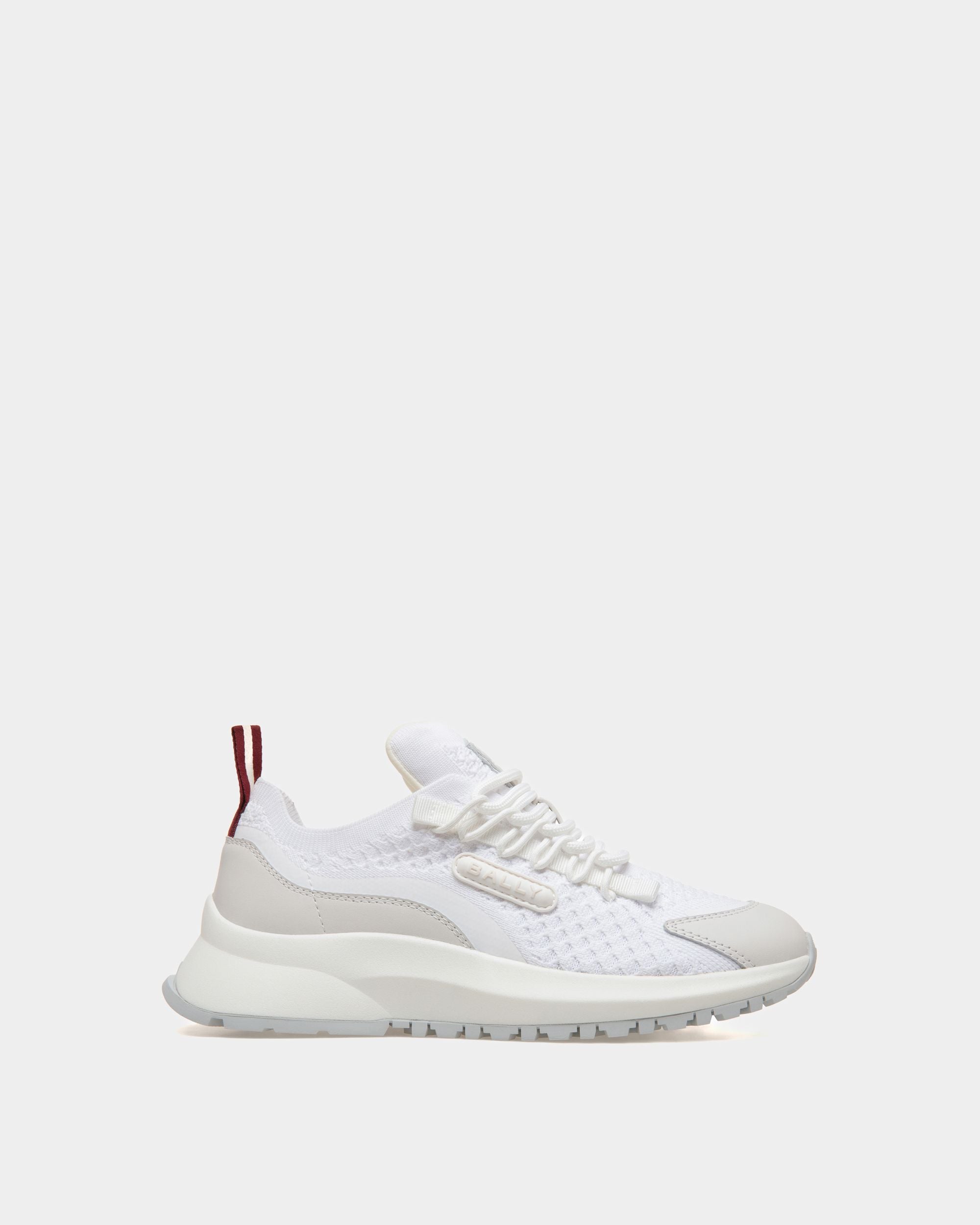 Outline Sneaker in White Knit Fabric - Women's - Bally - 01