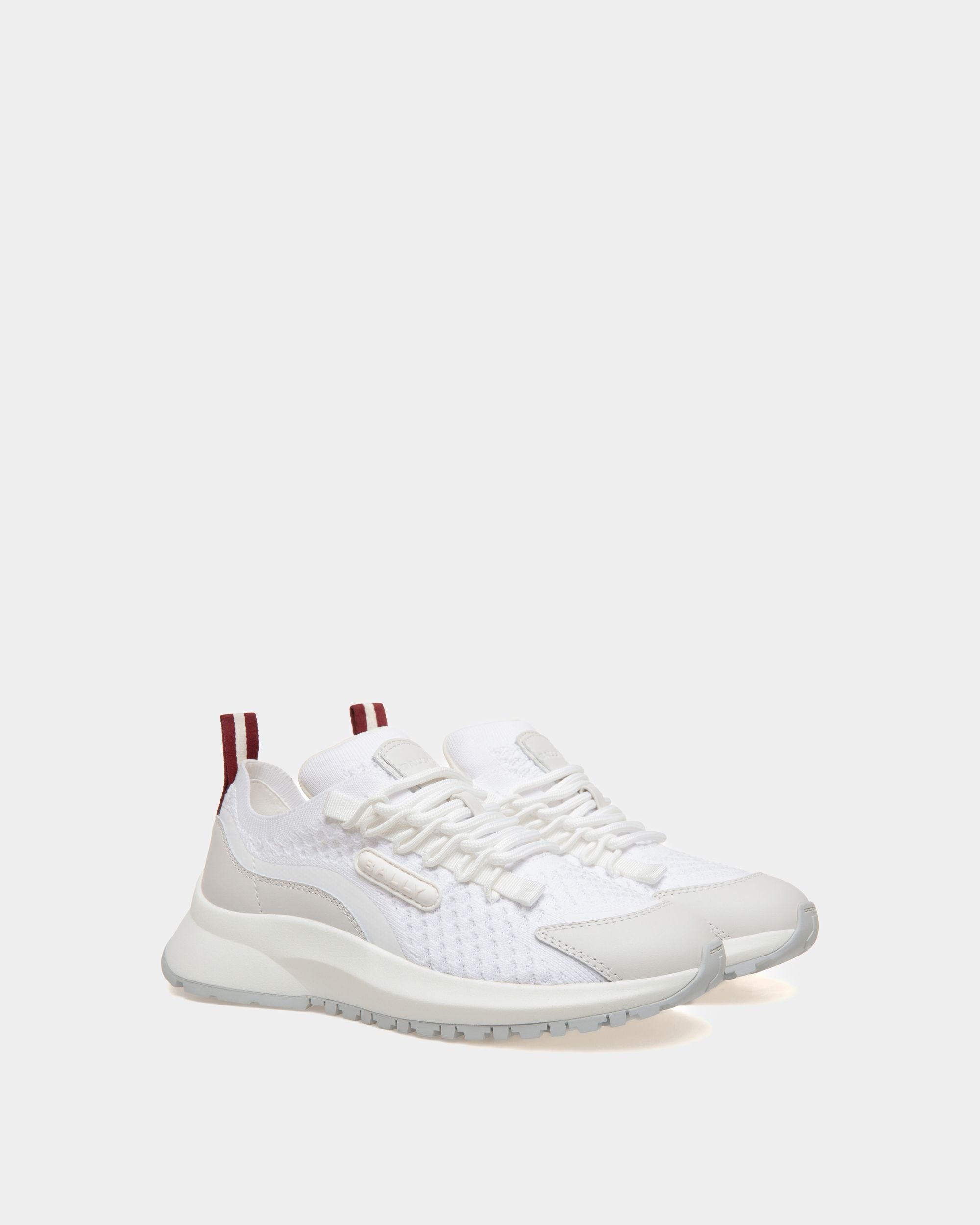 Outline Sneaker in White Knit Fabric - Women's - Bally - 02