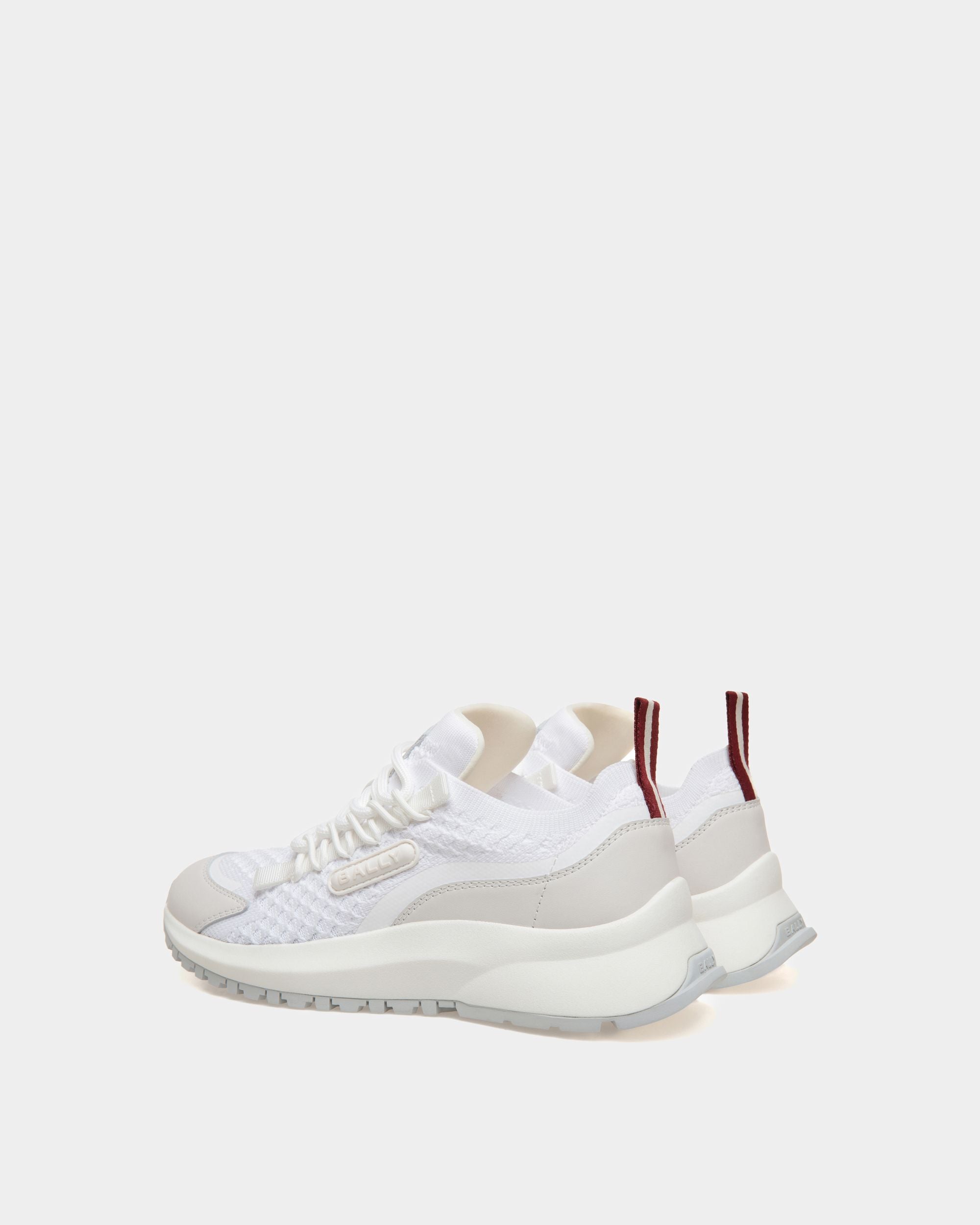 Outline Sneaker in White Knit Fabric - Women's - Bally - 03