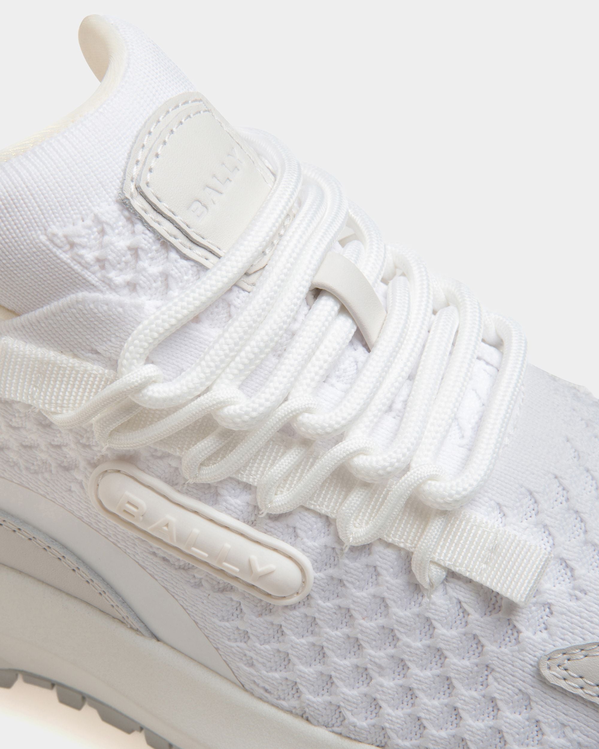 Outline Sneaker in White Knit Fabric - Women's - Bally - 05