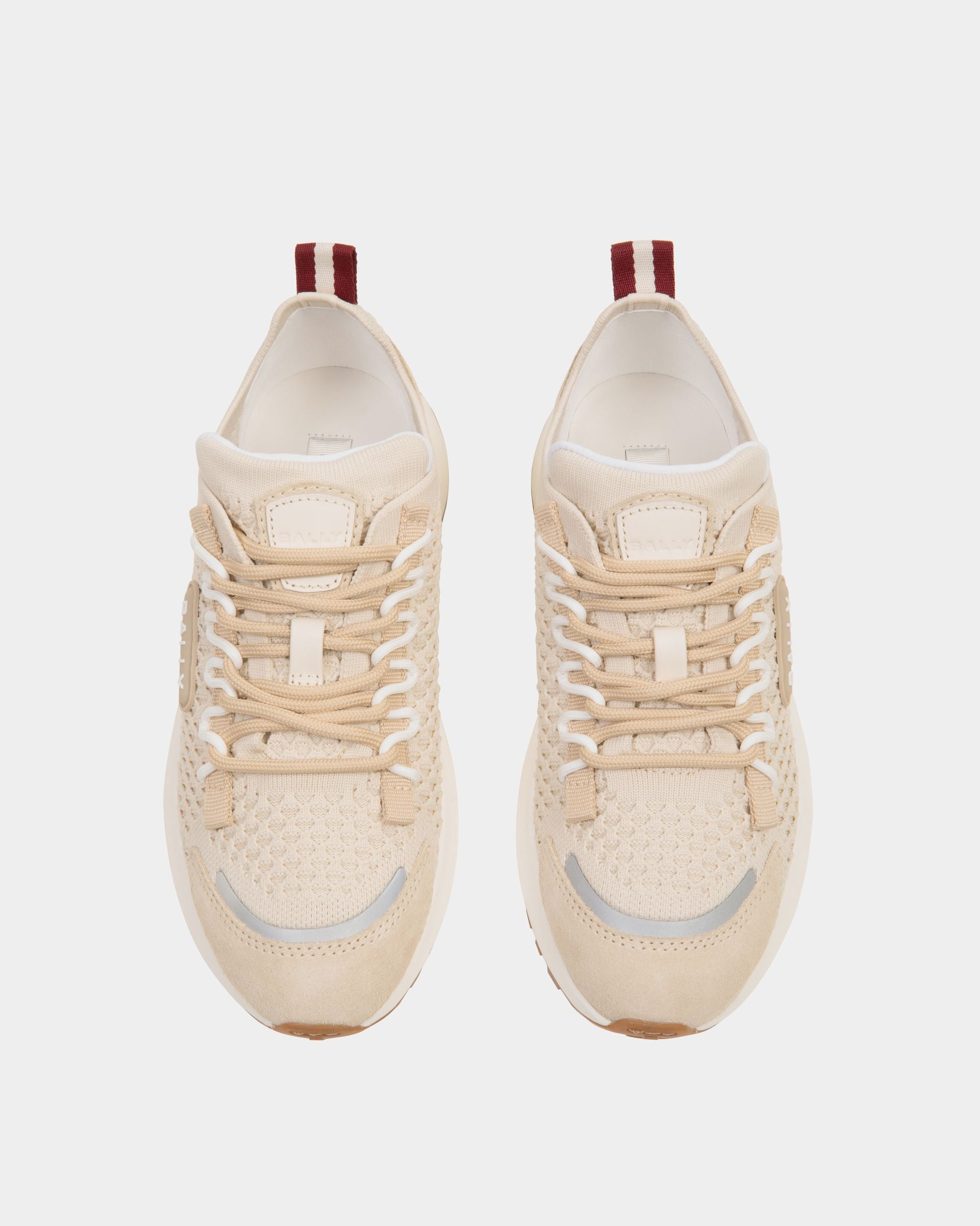 Outline Sneaker in Ivory and Champagne Knit - Women's - Bally - 05