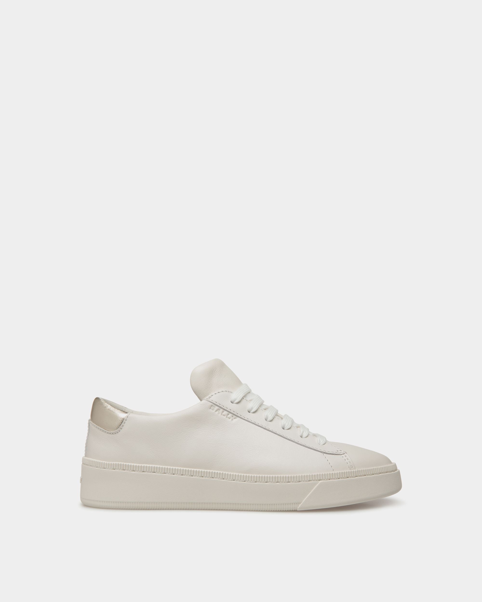 Raise Sneaker In White And Gold Leather - Women's - Bally - 01