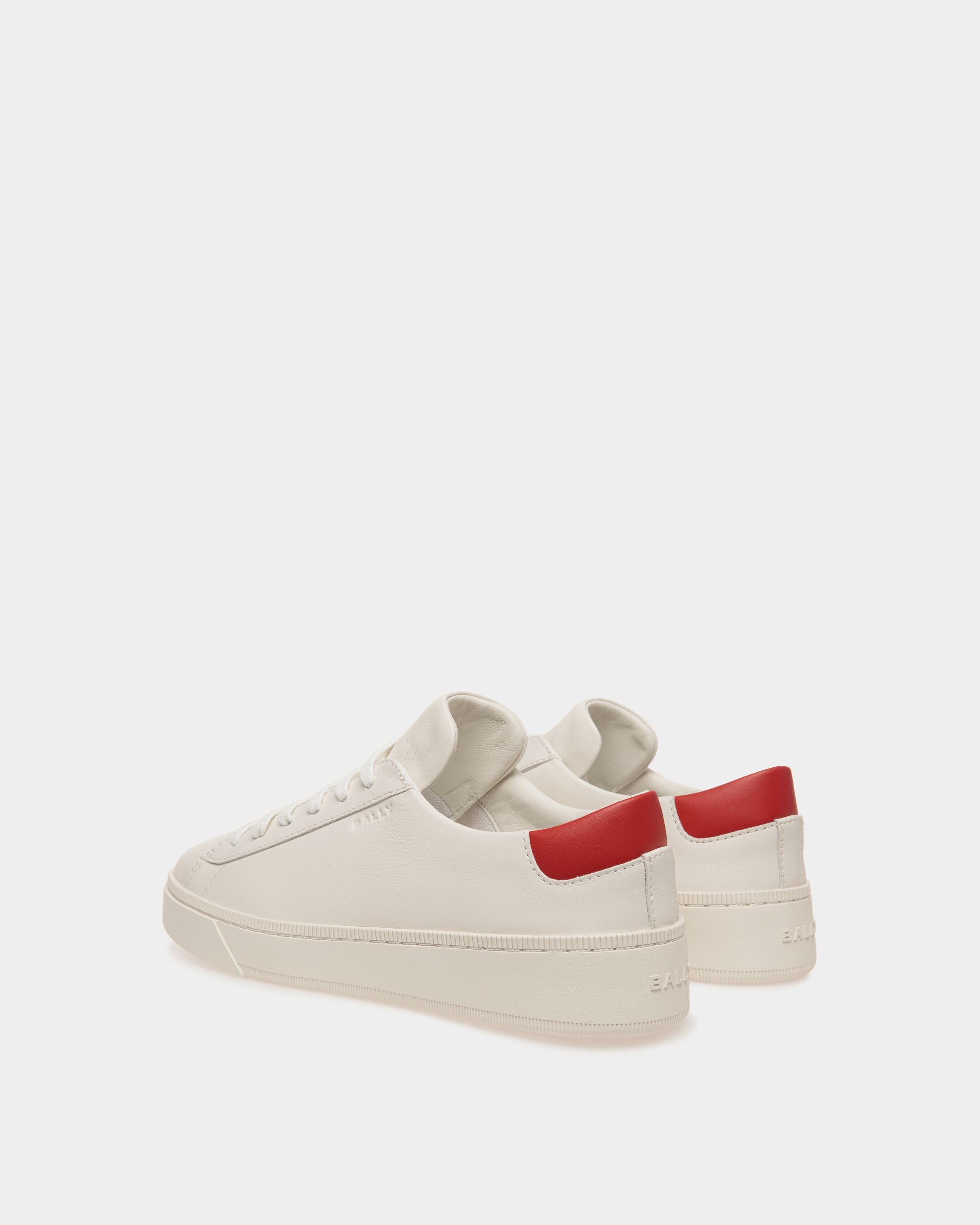 Raise Sneaker In White And Red Leather - Women's - Bally - 03