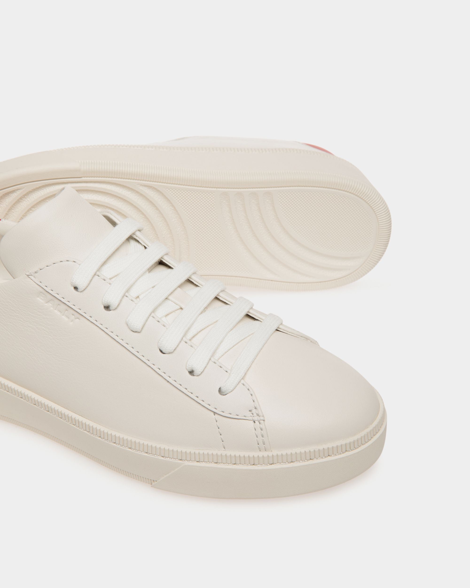 Raise Sneaker In White And Red Leather - Women's - Bally - 04