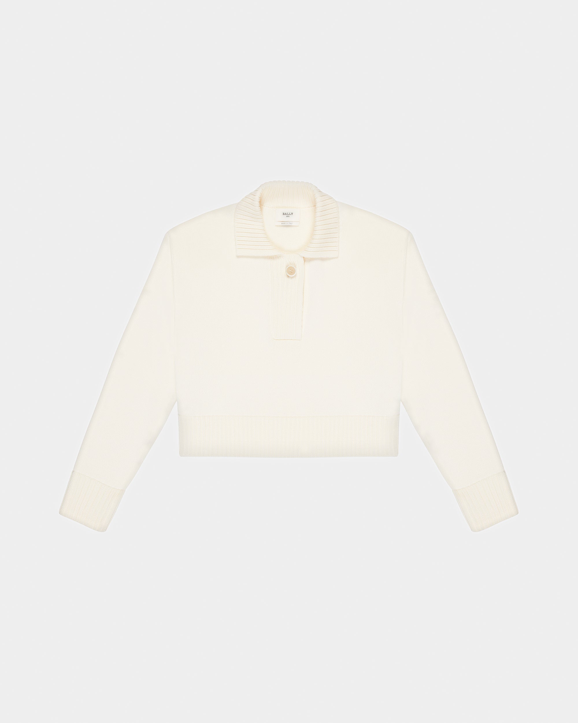 Cotton Knitted Roll Neck In Bone - Women's - Bally - 01