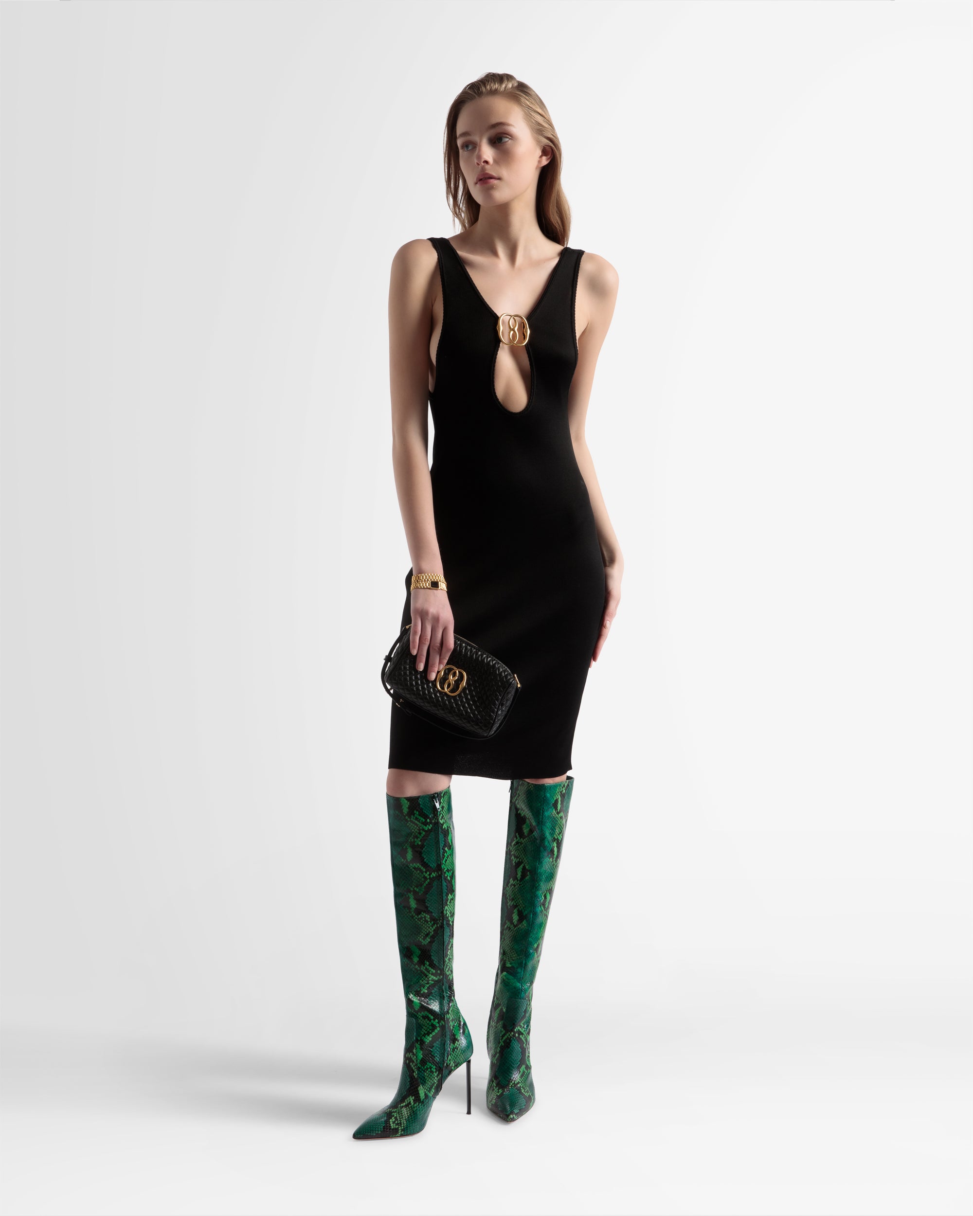 Open Back Knit Dress In Black - Women's - Bally - 01