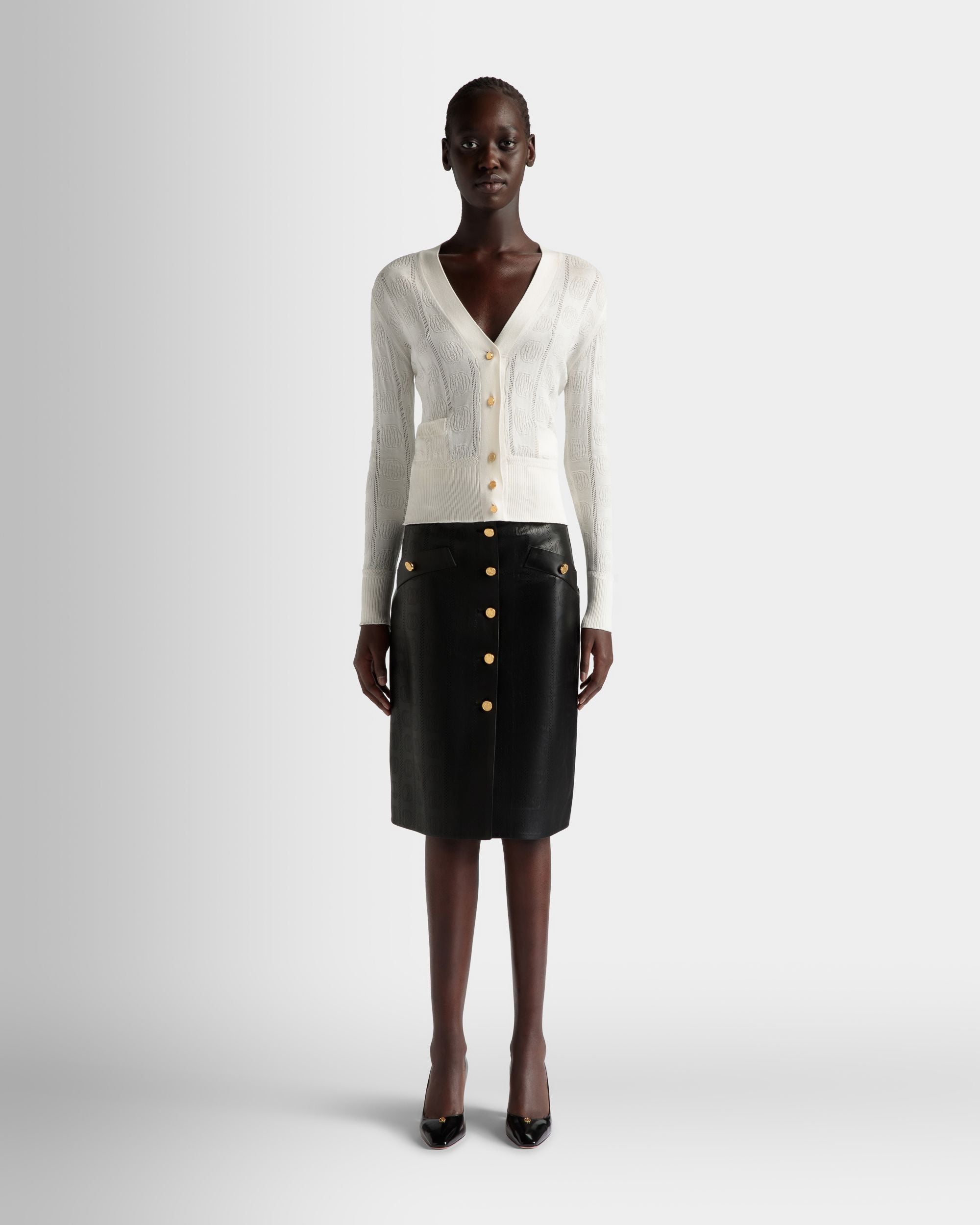 Beige Cardigan in Beige Silk Blend - Women's - Bally - 02