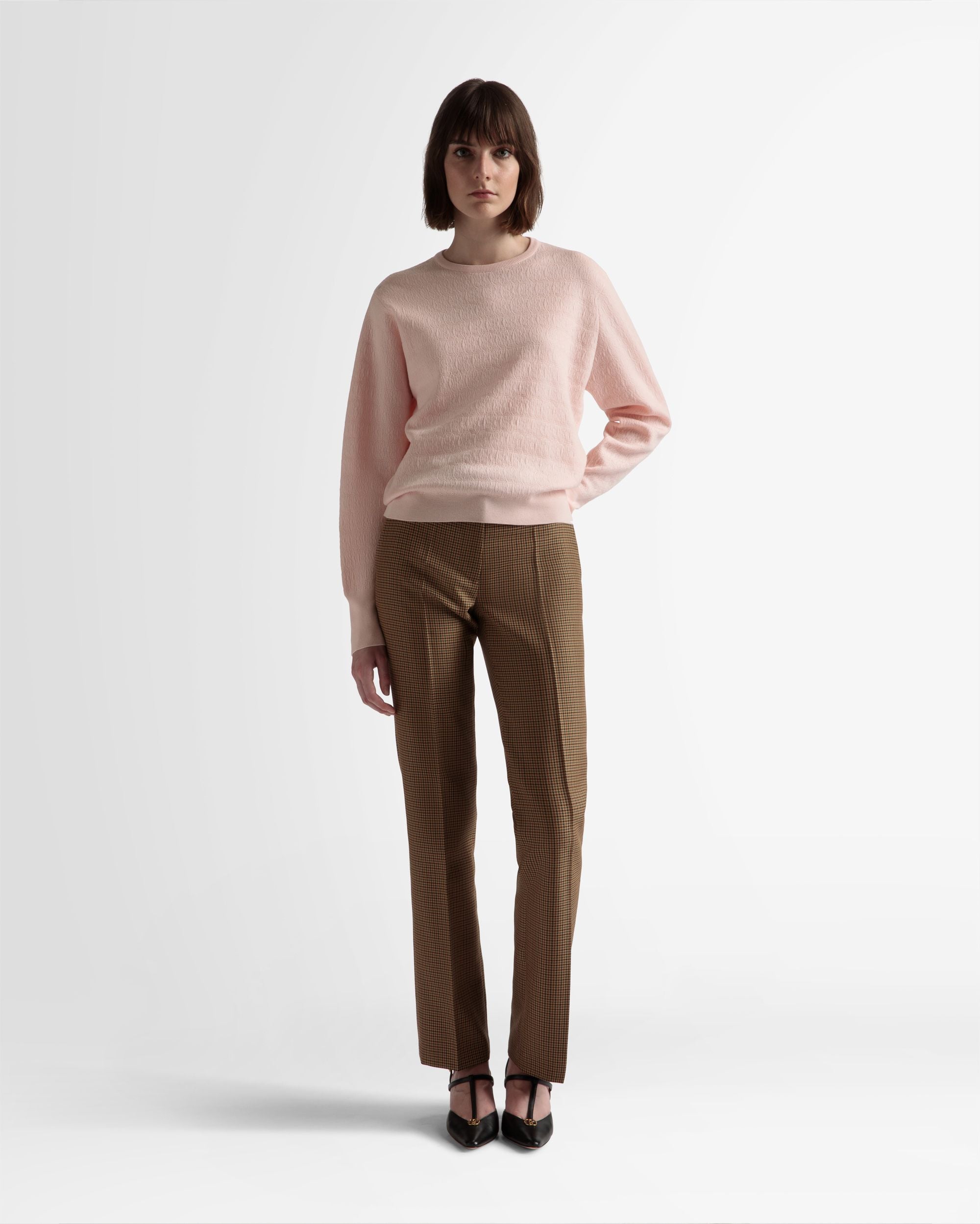 Crew Neck Sweater In Dusty Petal Wool - Women's - Bally - 02