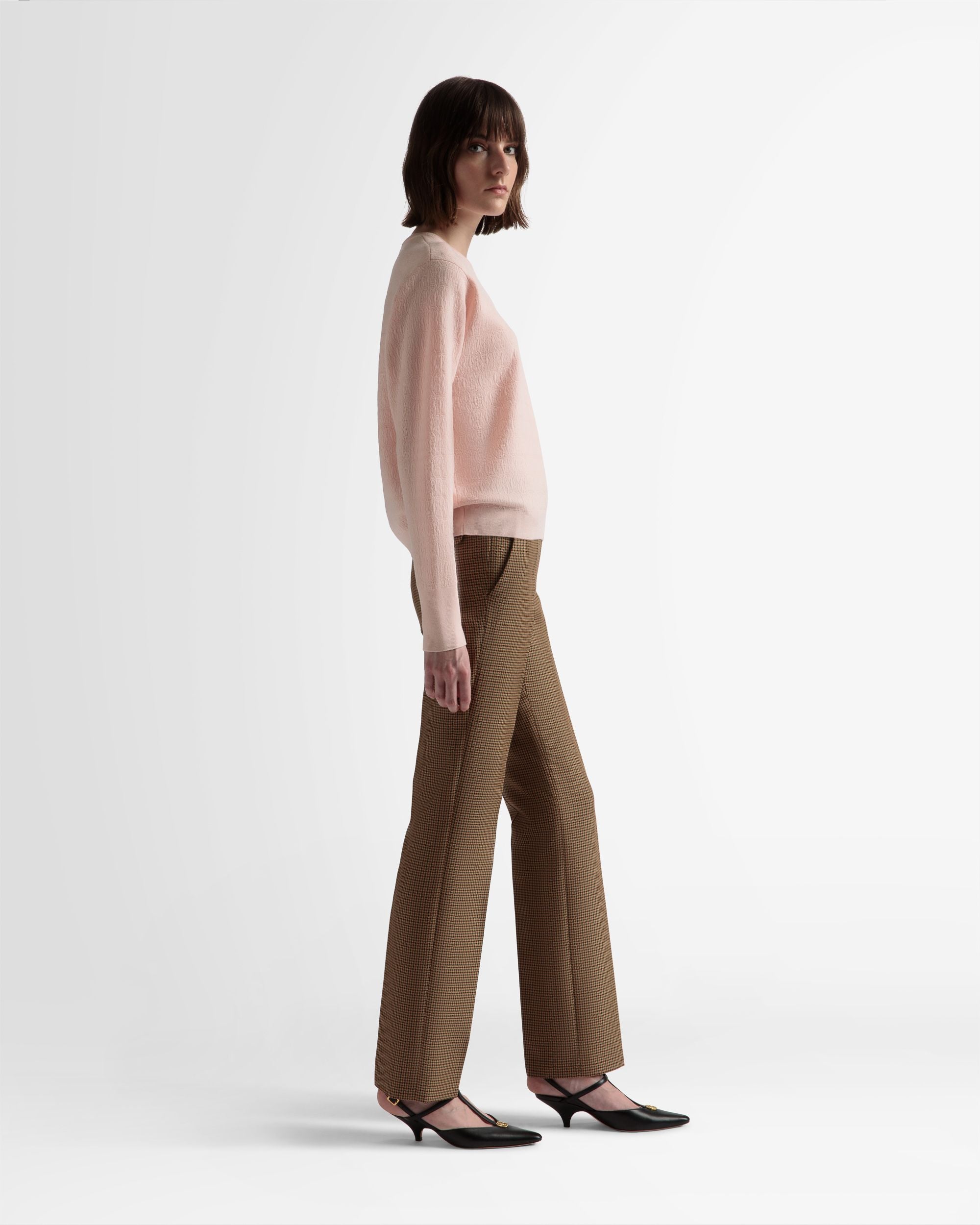 Crew Neck Sweater In Dusty Petal Wool - Women's - Bally - 05