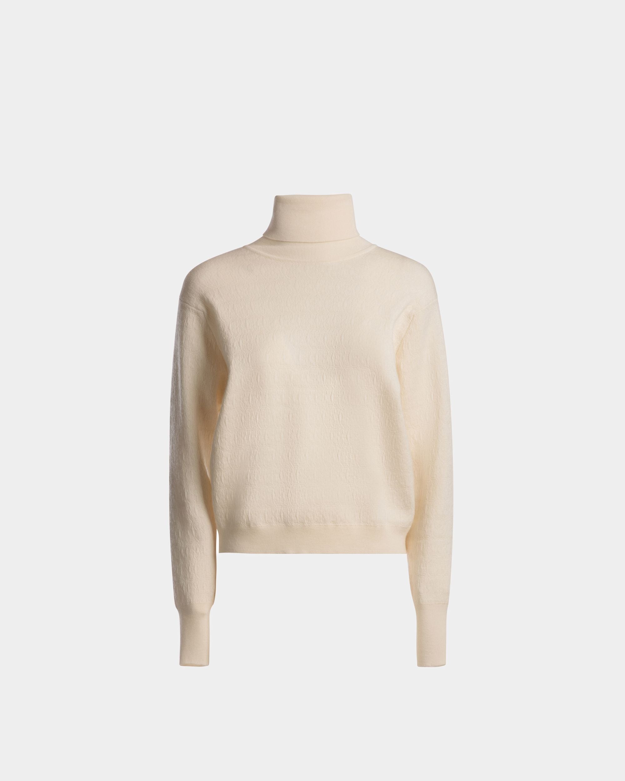 Roll Neck Sweater In Bone Wool - Women's - Bally - 01