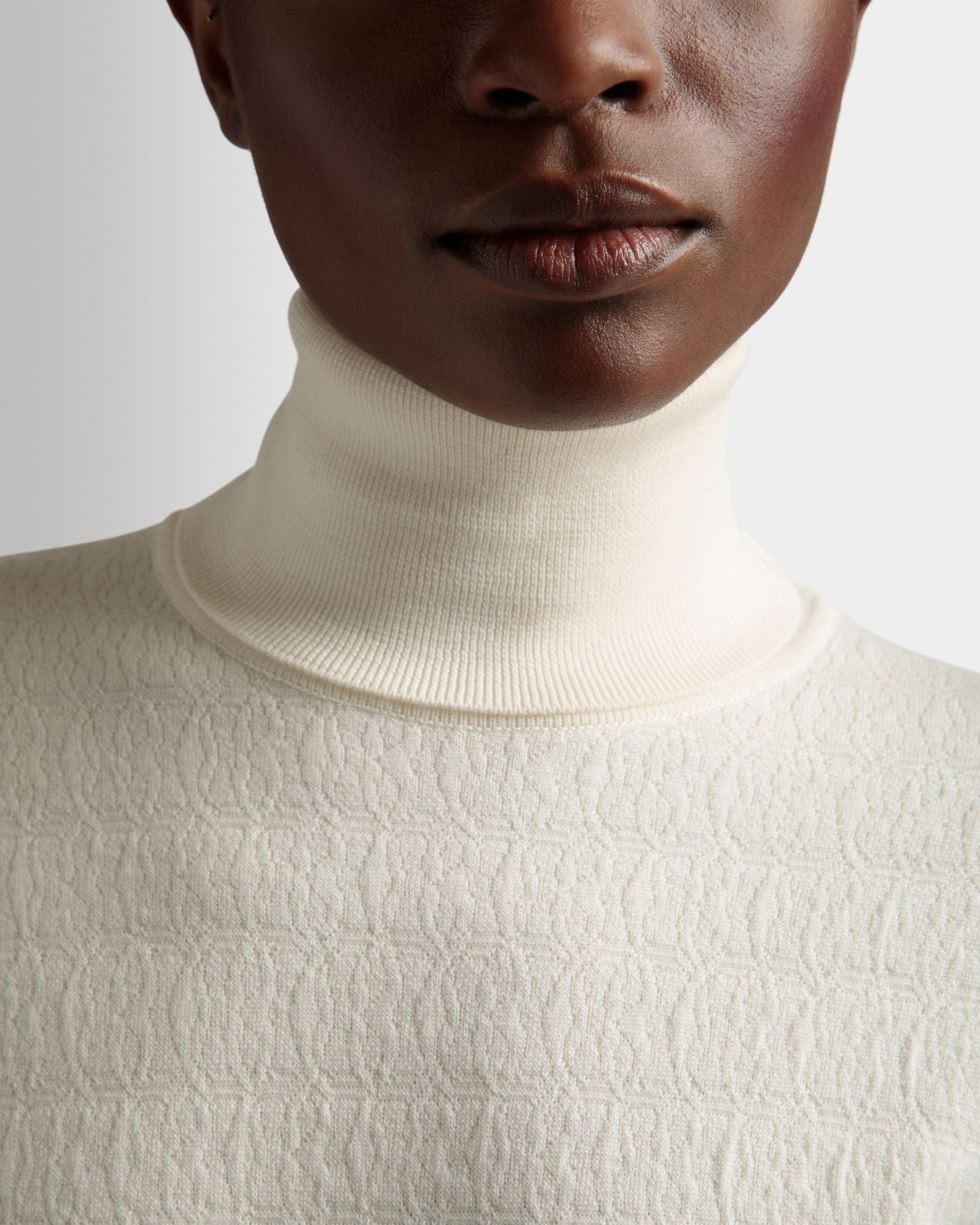 Roll Neck Sweater In Bone Wool - Women's - Bally - 04