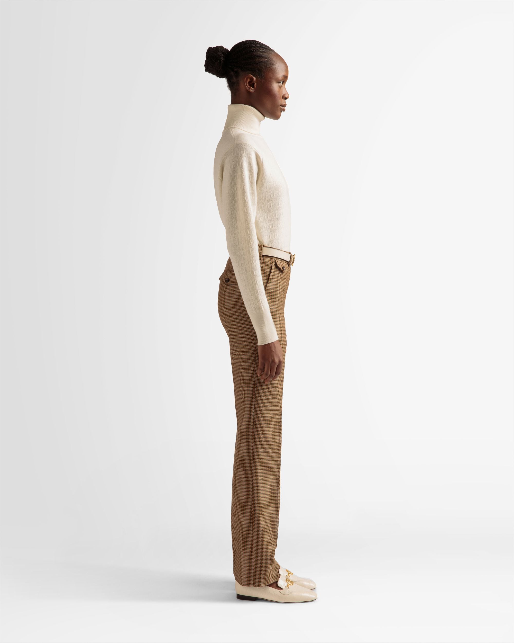 Roll Neck Sweater In Bone Wool - Women's - Bally - 05