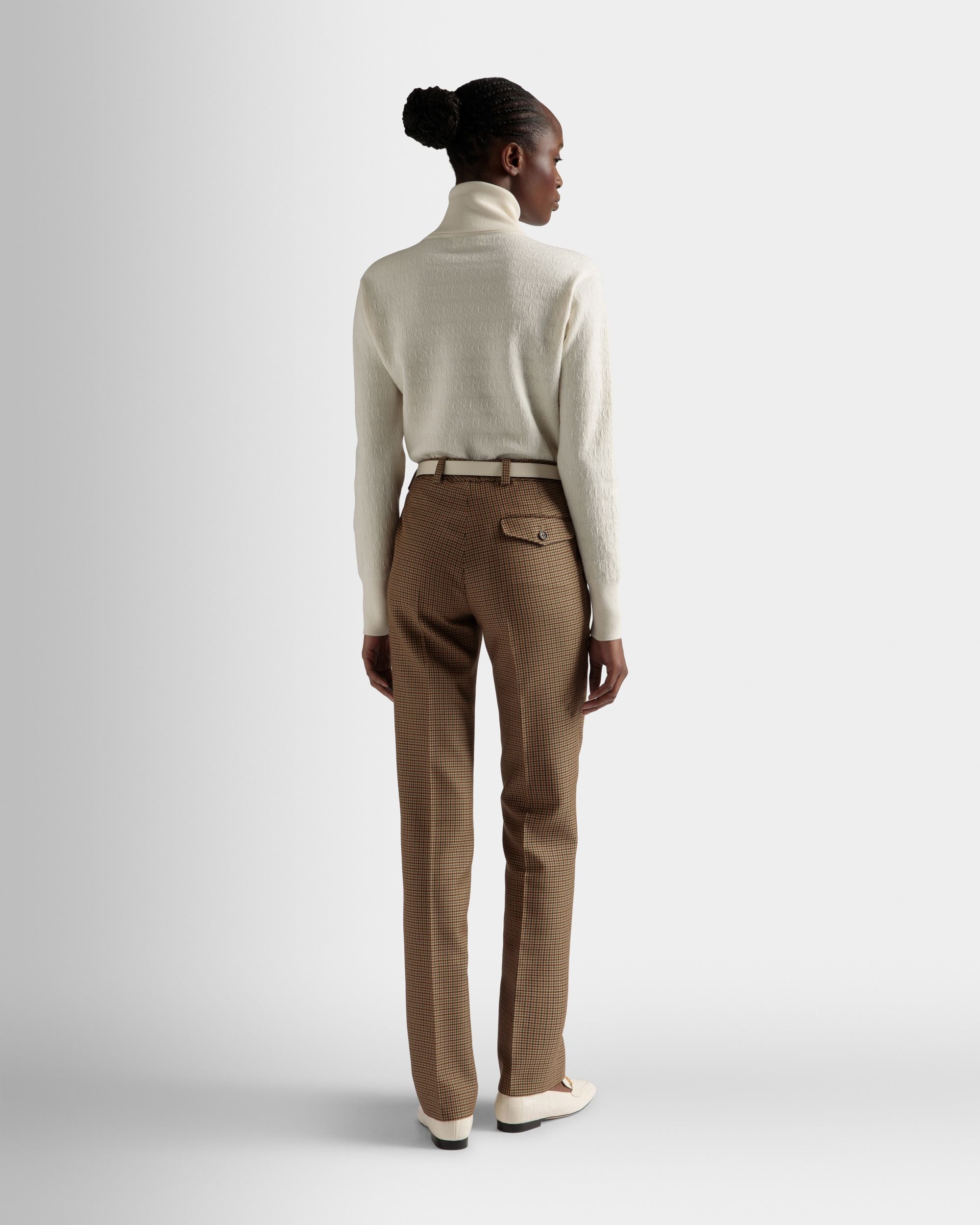 Roll Neck Sweater In Bone Wool - Women's - Bally - 06