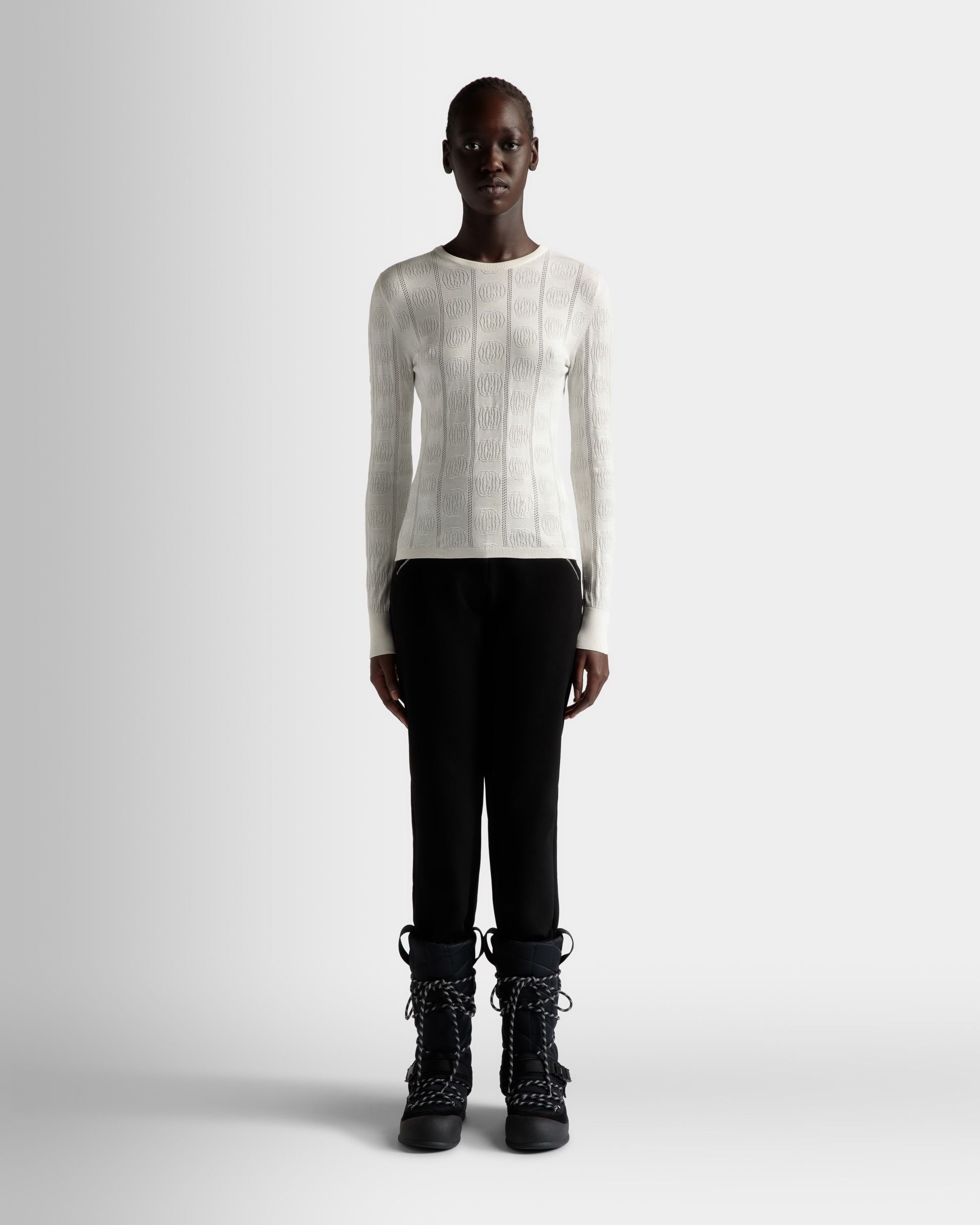 Crewneck Top In A Beige Silk Blend - Women's - Bally - 02