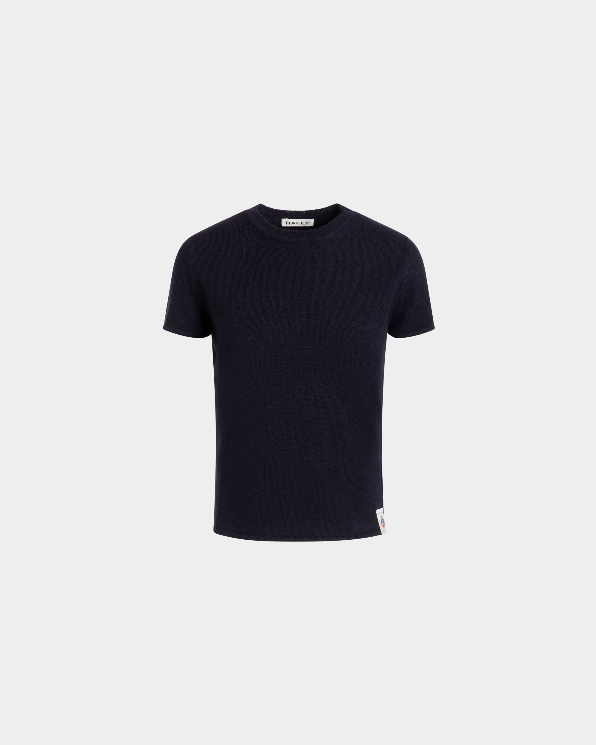 Knit Top In Navy Blue Cashmere - Women's - Bally - 01