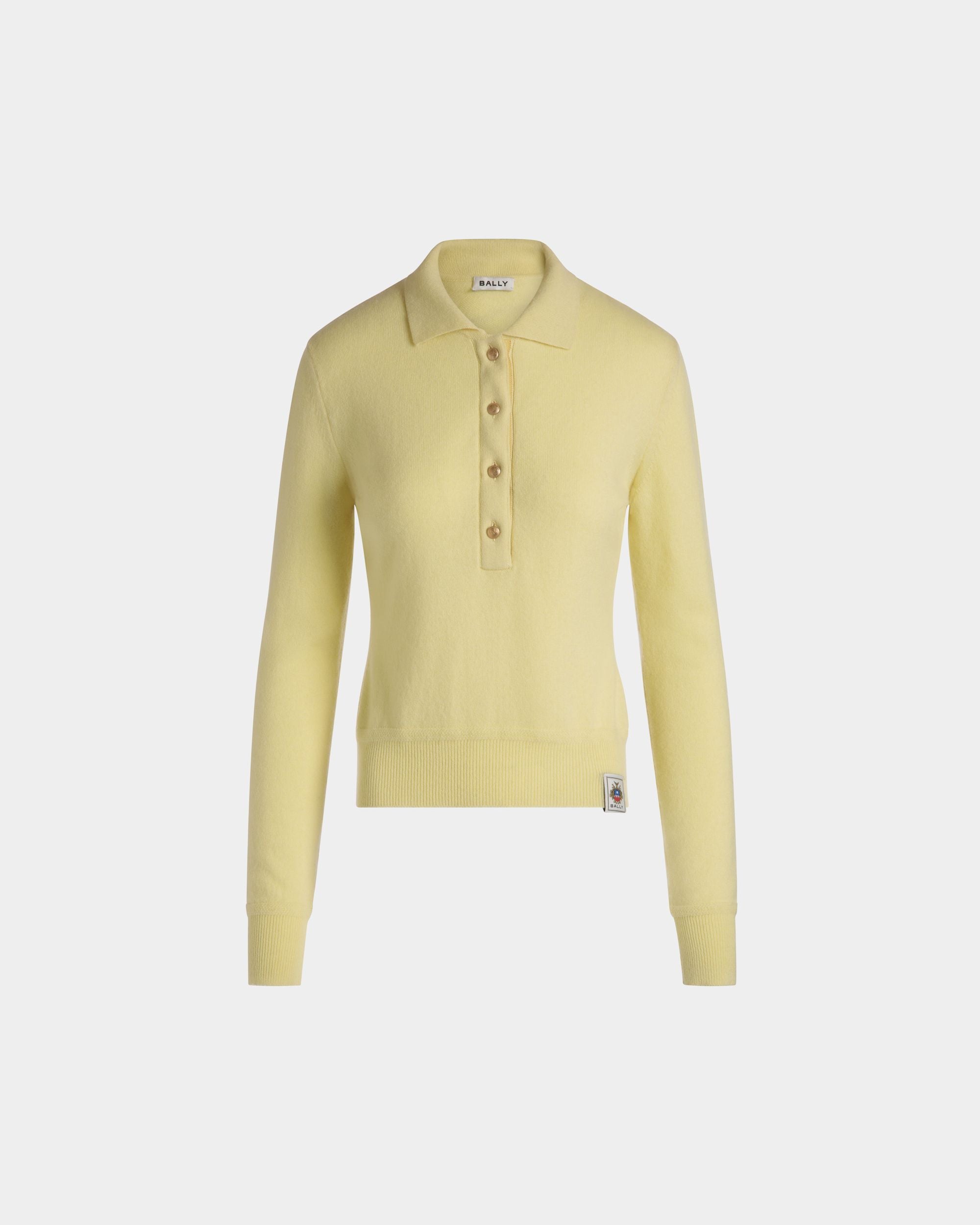 Knit Polo In Cream Cashmere - Women's - Bally - 01
